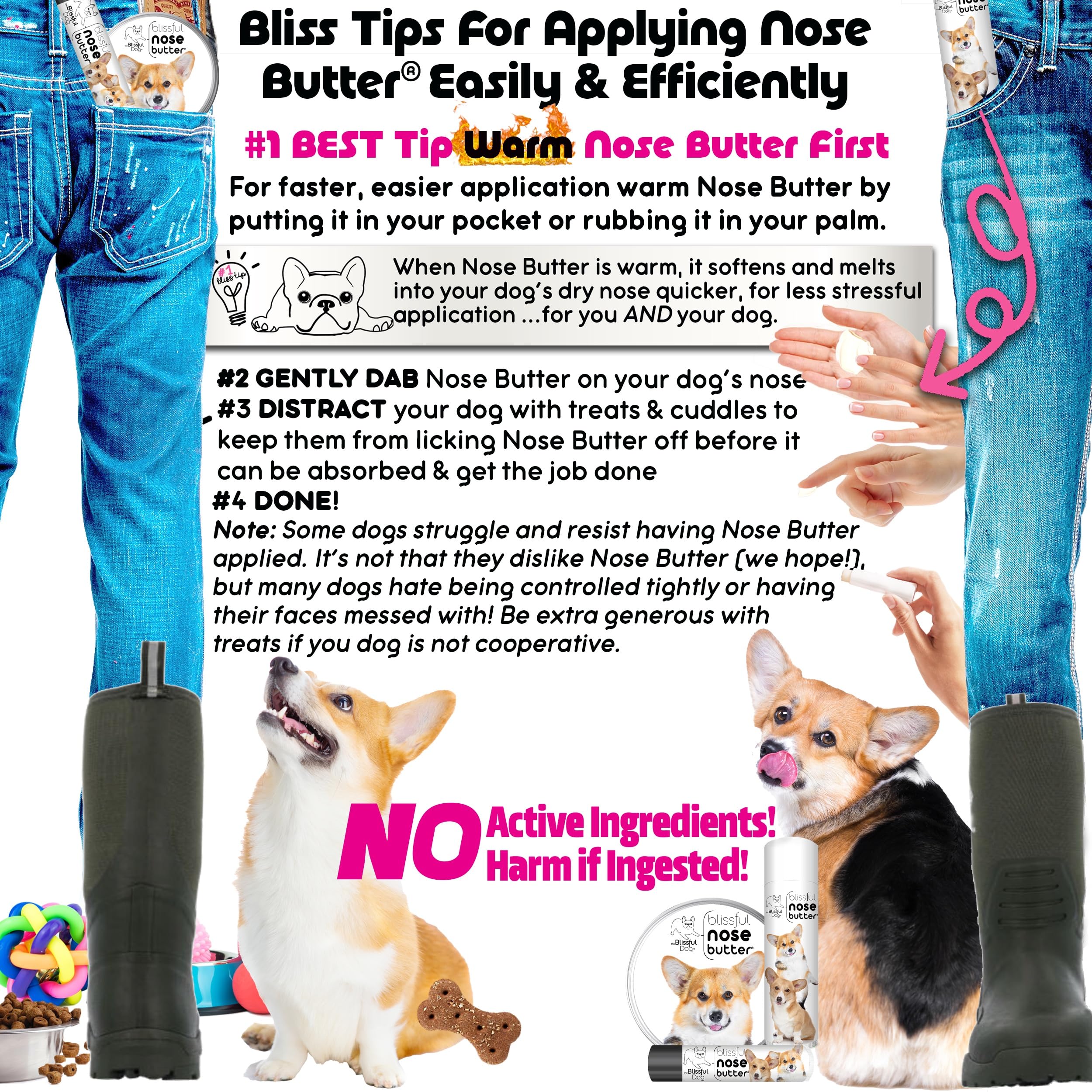 The Blissful Dog Corgi Unscented Nose Butter, 8-Ounce