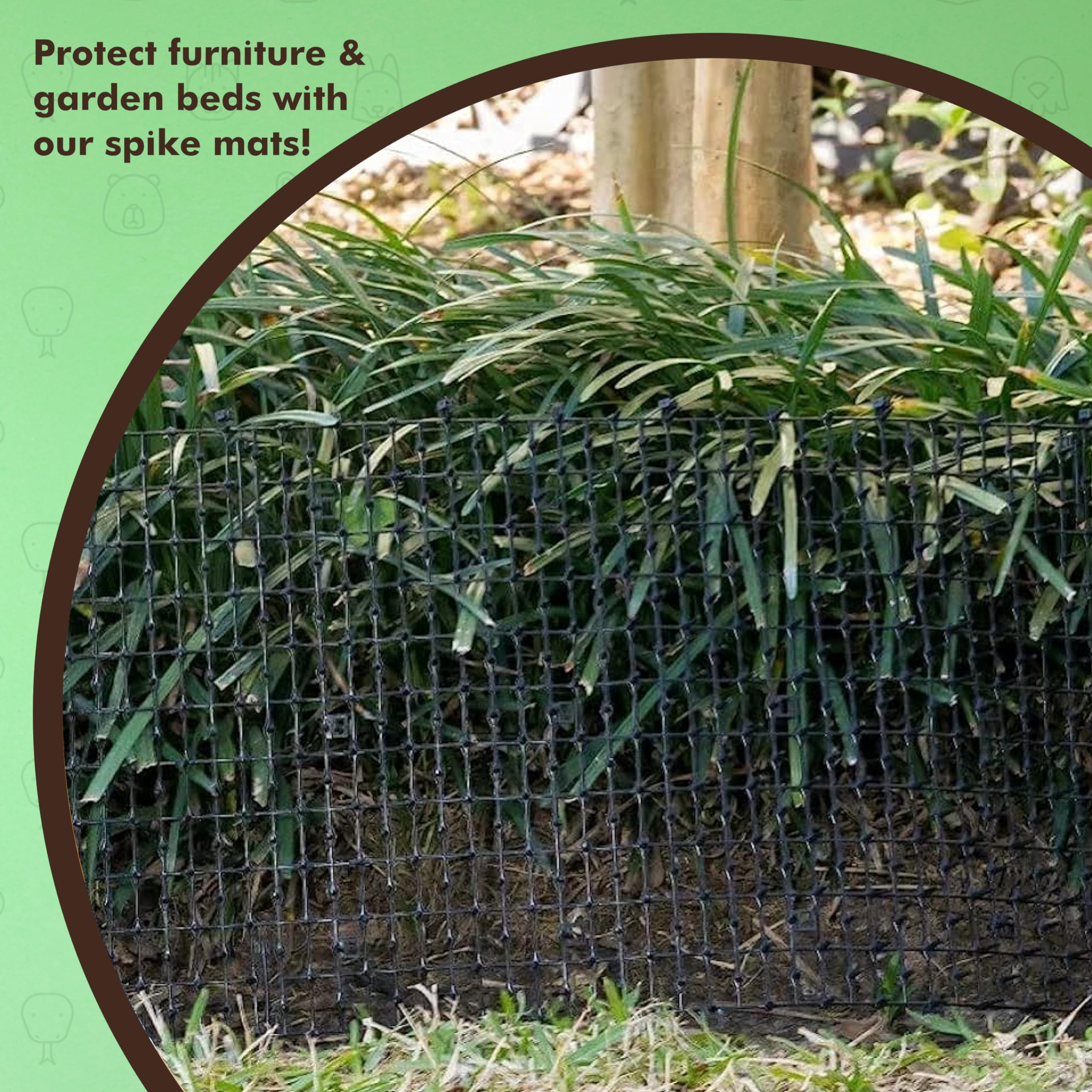 Homarden Outdoor Training Mat For Cats (13 Ft) - Cat Scat Mat Indoor And Outdoor - Cat Spikes With 12 Garden Staples To Keep Of Dog Off Couch And Keep Cats Out Of Yard