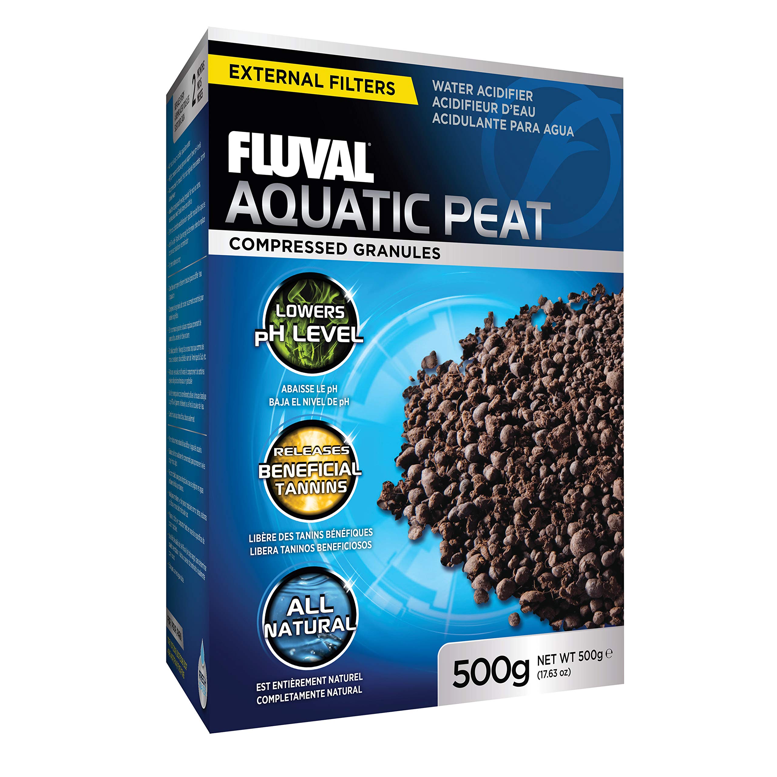 Fluval Aquatic Peat Granules, Chemical Filter Media For Freshwater Aquariums, Water Softener, 17.6 Oz., A1465