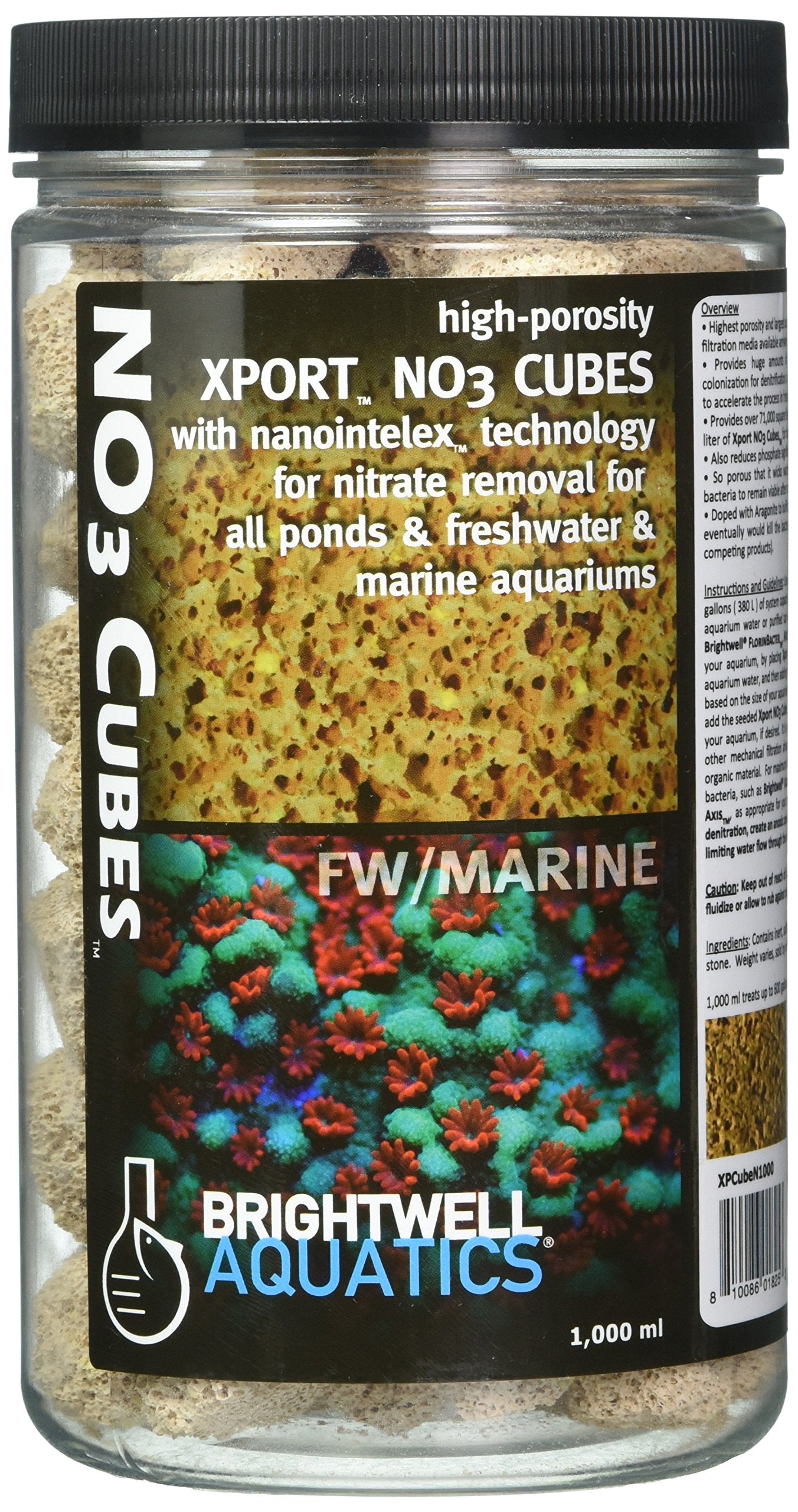 Brightwell Aquatics Xport-NO3 Cubes -     Cubes, Sulfur Doped, Activated Denitrification Media, 1000-ML (XPCubeN1000)