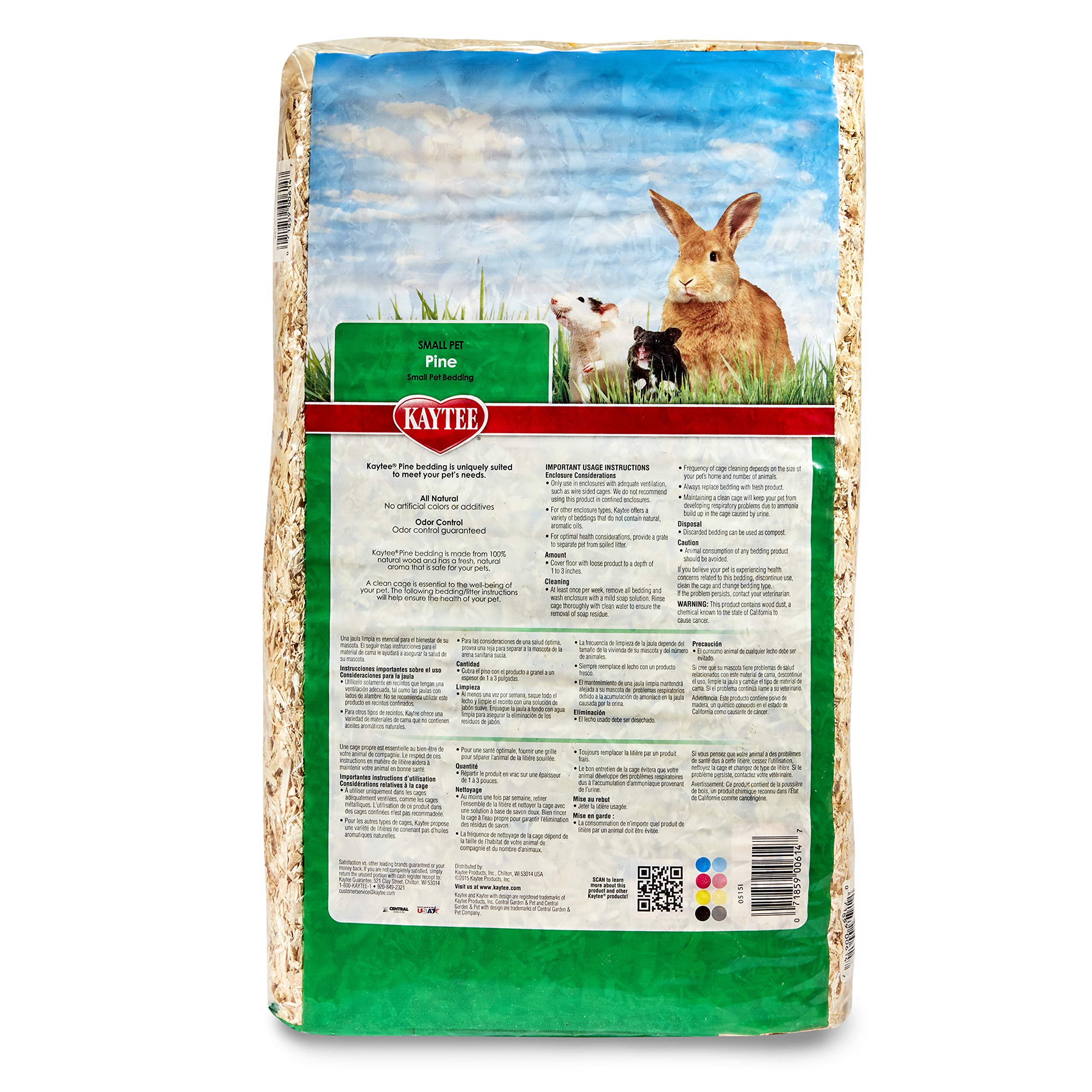 Kaytee Small Animal Pine Bedding For Pet Guinea Pigs, Rabbits, Hamsters, Gerbils, And Chinchillas, 19.7 Liter