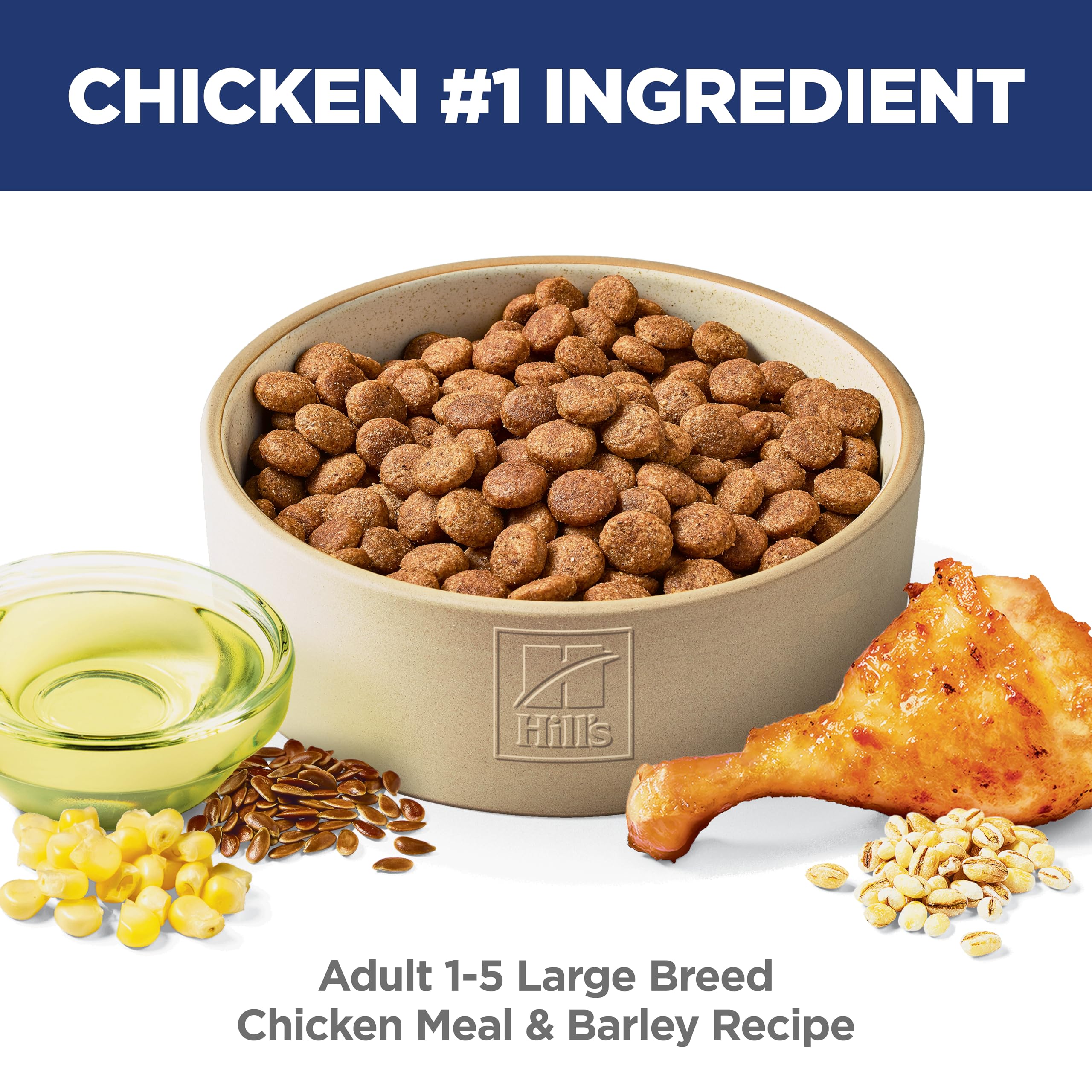 Hill's Science Diet Large Breed Dry Dog Food, Chicken & Barley, 35 lb Bag, Adult 1-5, Premium Nutrition