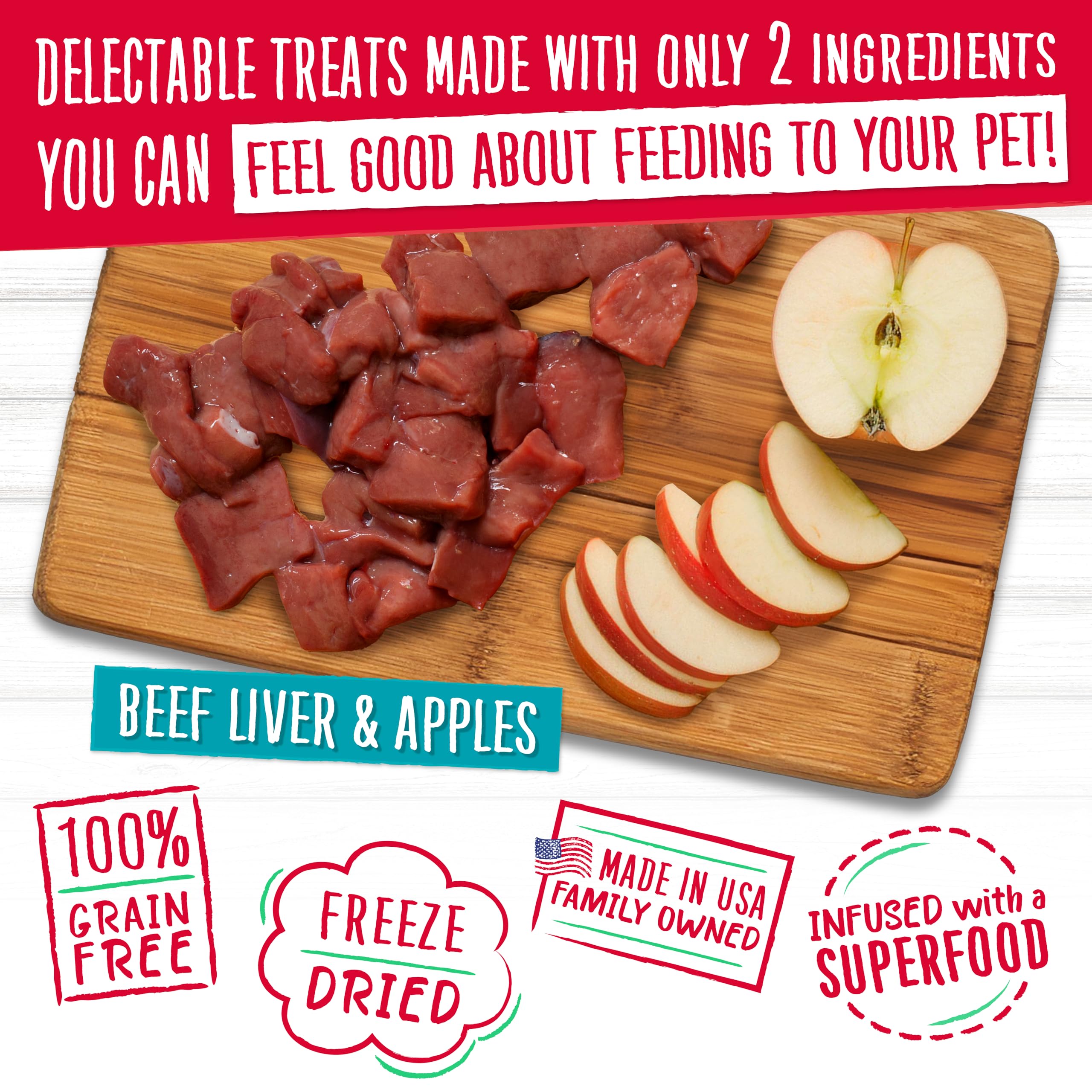 Charlee Bear Meaty Bites Dog Treats, Beef Liver & Apples, 2.5oz