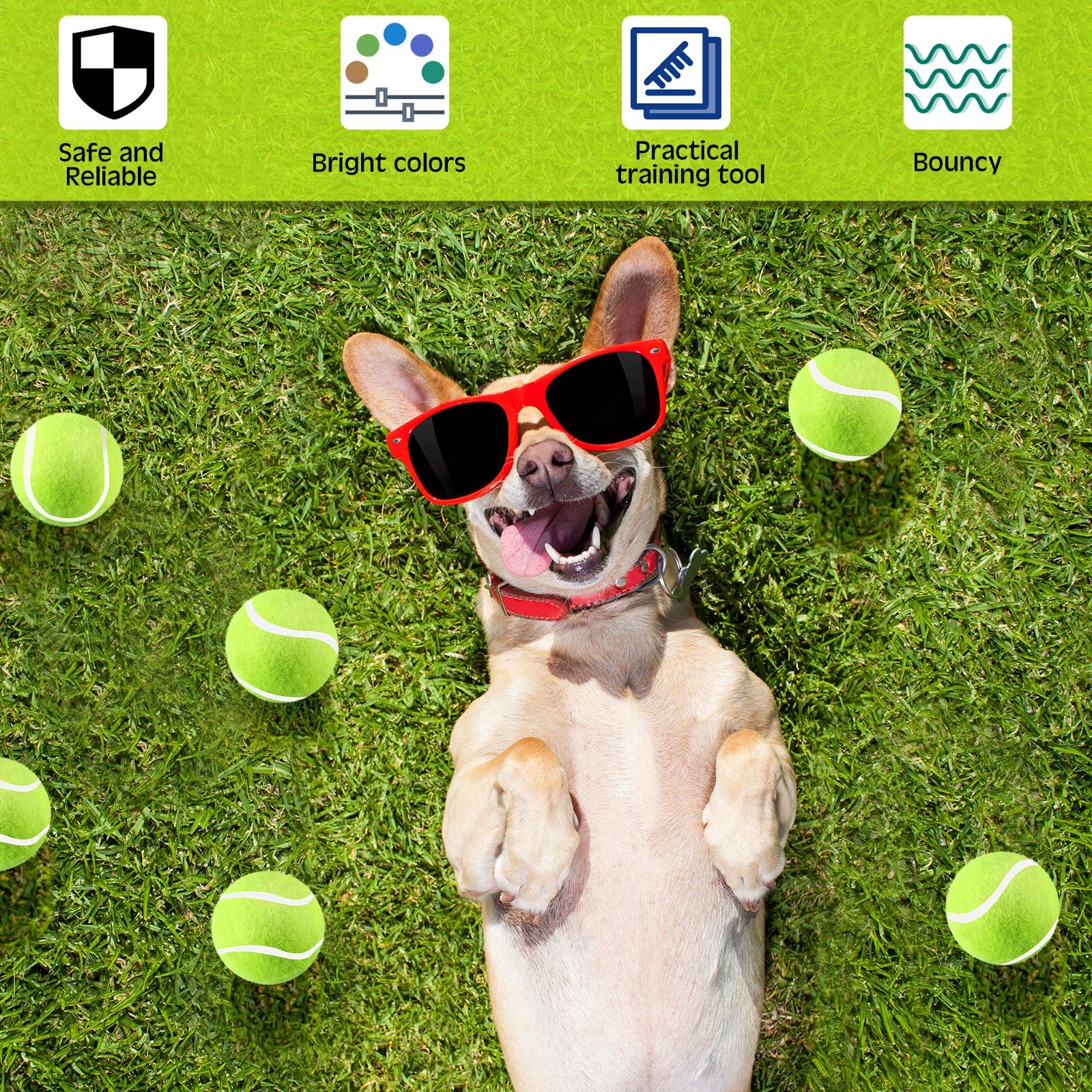 Hanaive 20 Pieces Dog Tennis Balls 2 Inch Mini Tennis Balls For Small Dog Pet Fetching Toy Rubber Felt Training Toys For Puppy P