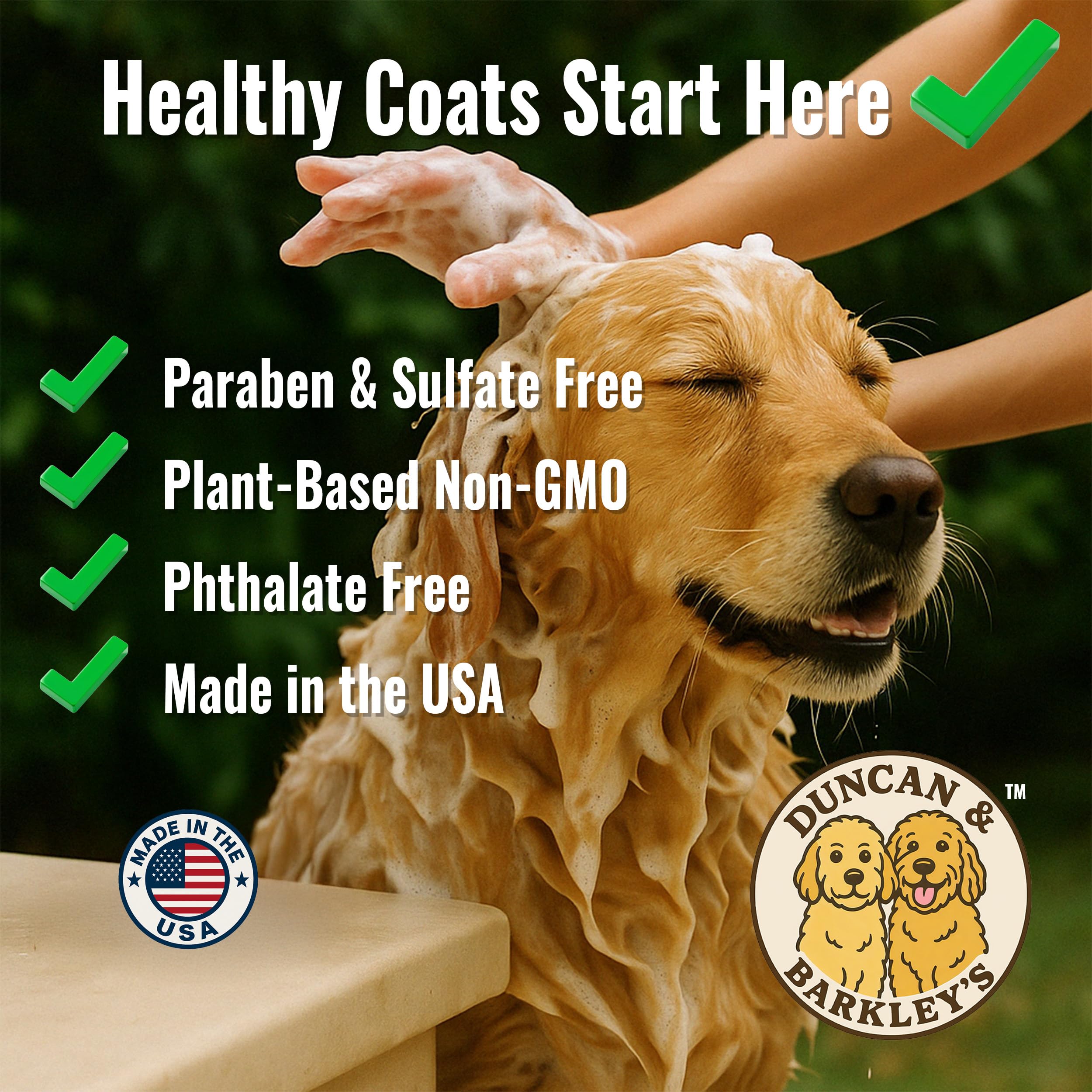 Duncan & Barkleys Oatmeal & Aloe Dog Shampoo - Gentle Pet Wash for Sensitive, Itchy Skin - Tear-Free Formula - Cozy Vanilla Cupc