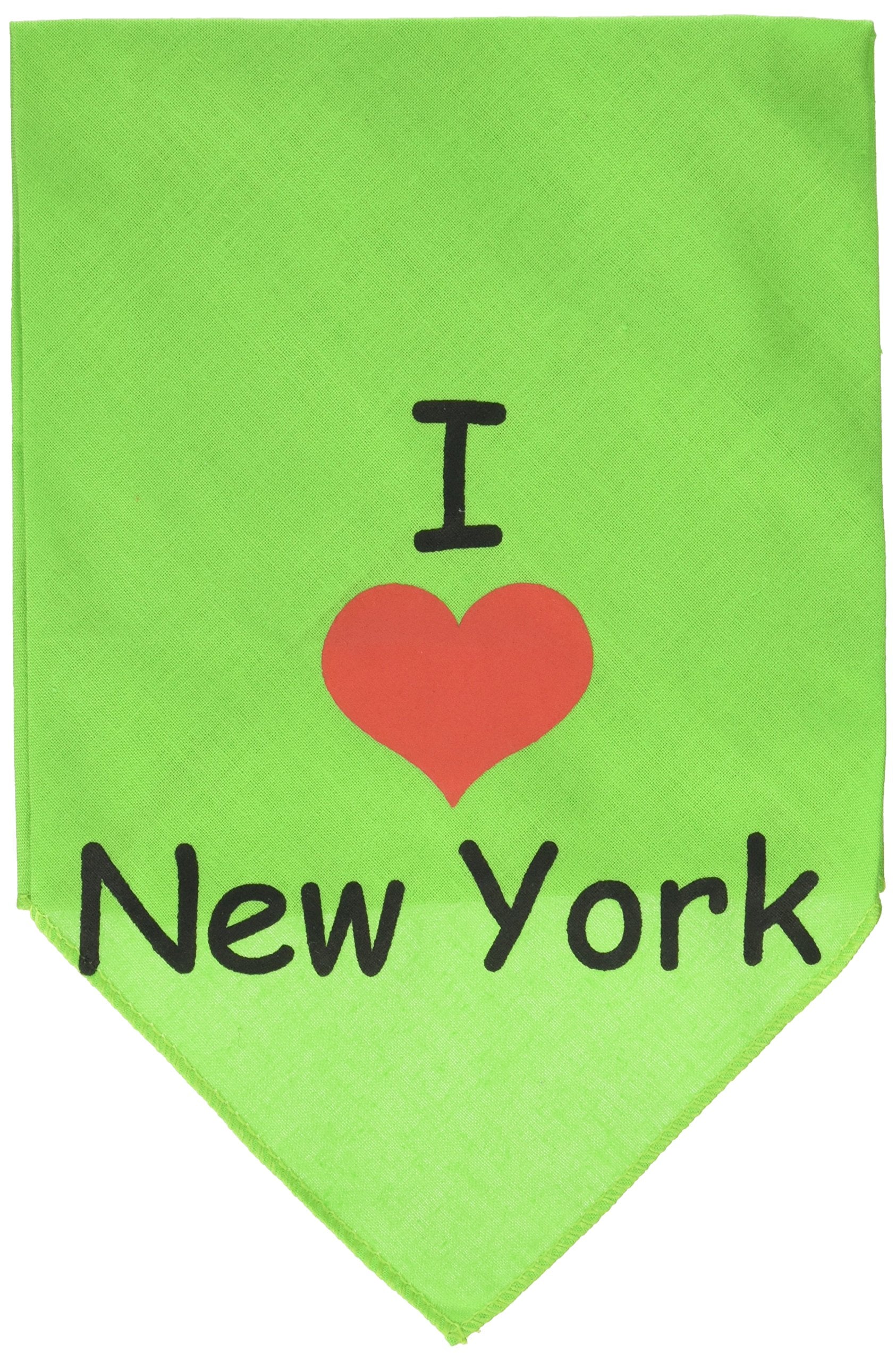 Mirage Pet Products I Heart New York Screen Print Bandana for Pets, Large, Lime Green