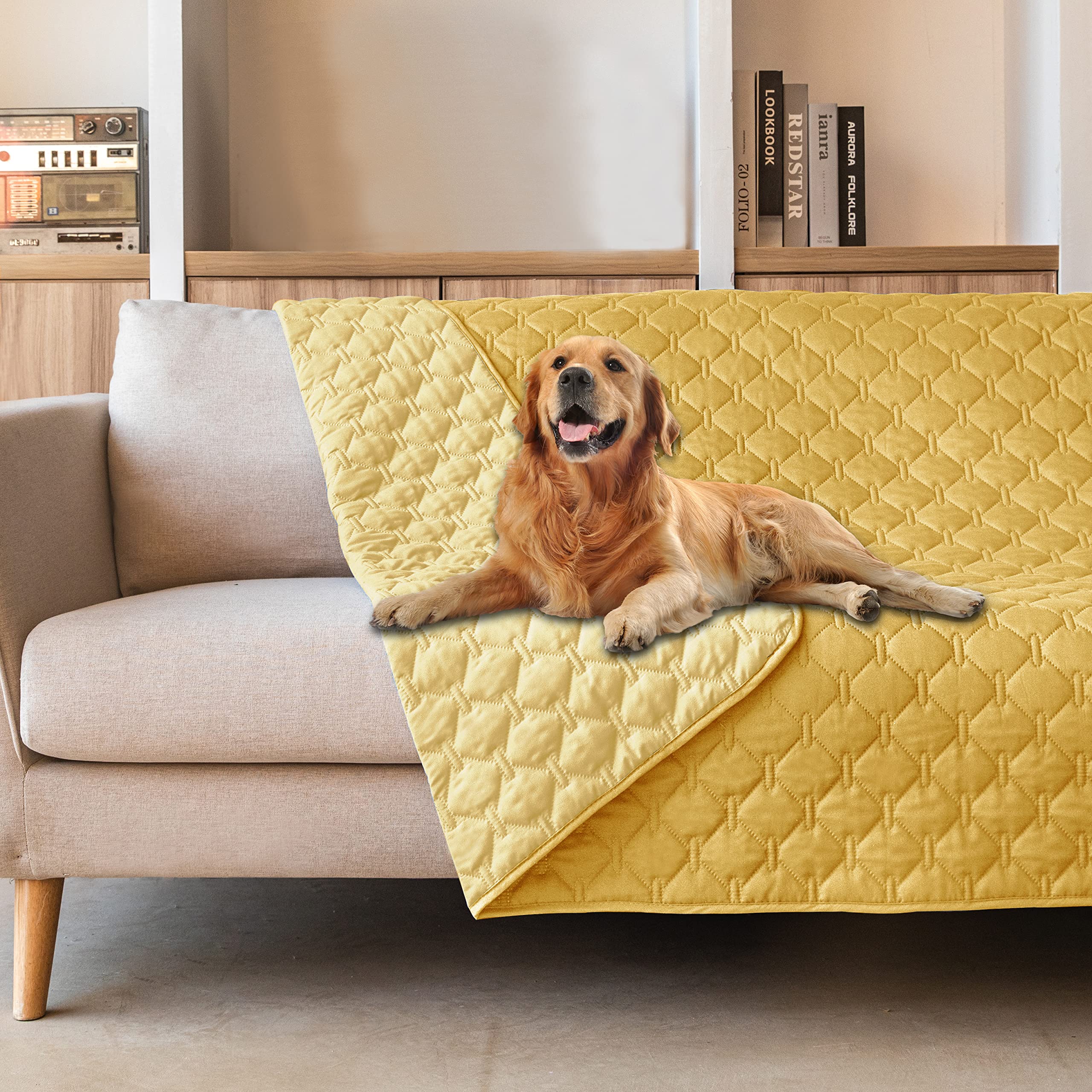 Gogobunny 100% Double-Faced Waterproof Dog Bed Blanket Pet Blanket Sofa Couch Furniture Protector For Kids Children Dog Cat, Rev