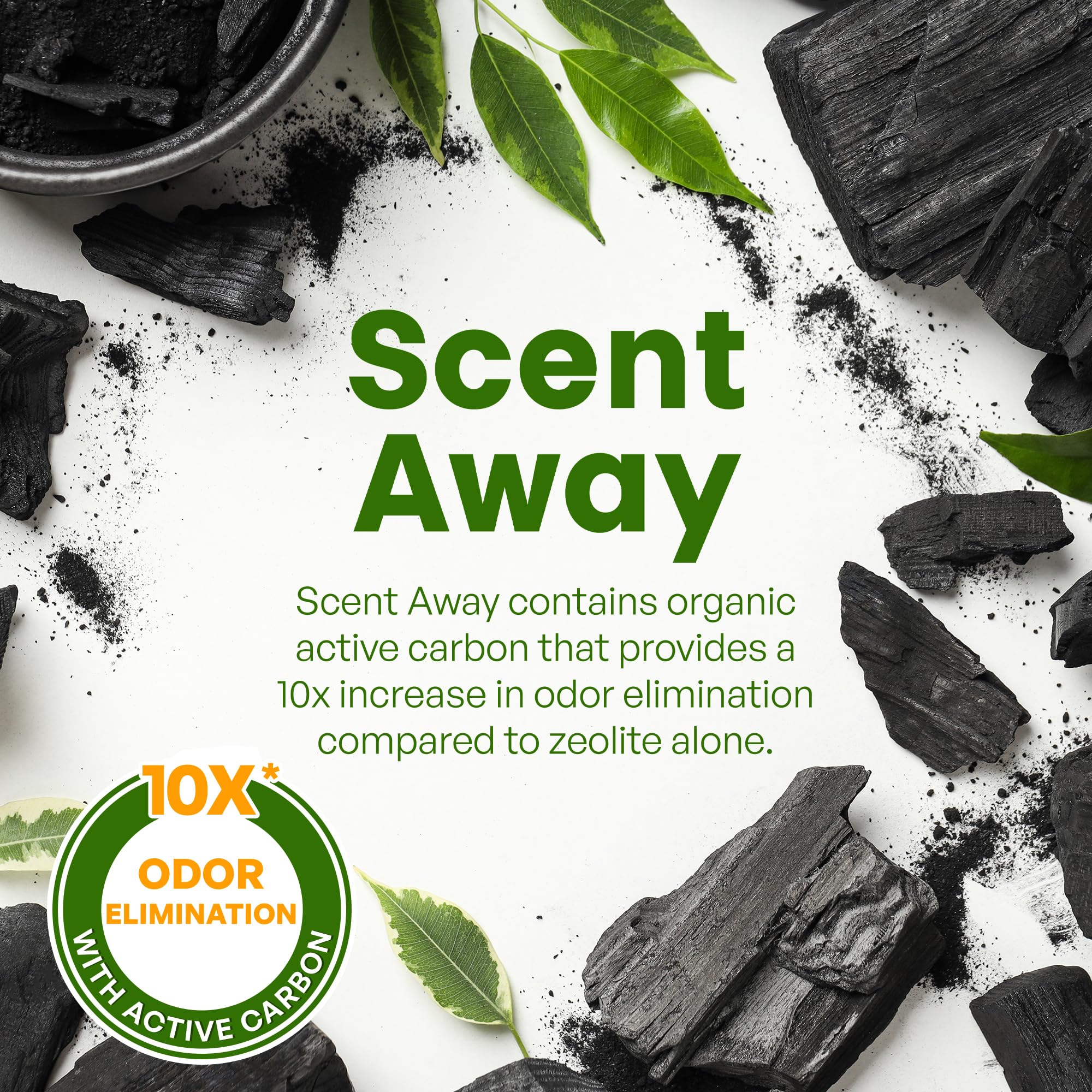 Scent Away Cat Litter Deodorizer Litter Box Odor Eliminator | Fragrance Free Cat Litter Deodorizer With Active Carbon | Eliminates Cat Odors And Smells To Keep Your Home Fresh And Clean (Pack Of 3)