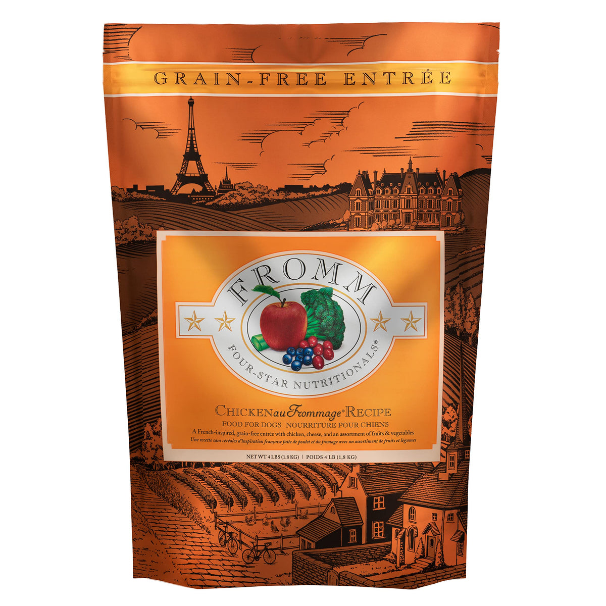 Fromm Four-Star Nutritionals Chicken Au Frommage Dog Food - Premium Dry Dog Food - Chicken Recipe - 4 Lb