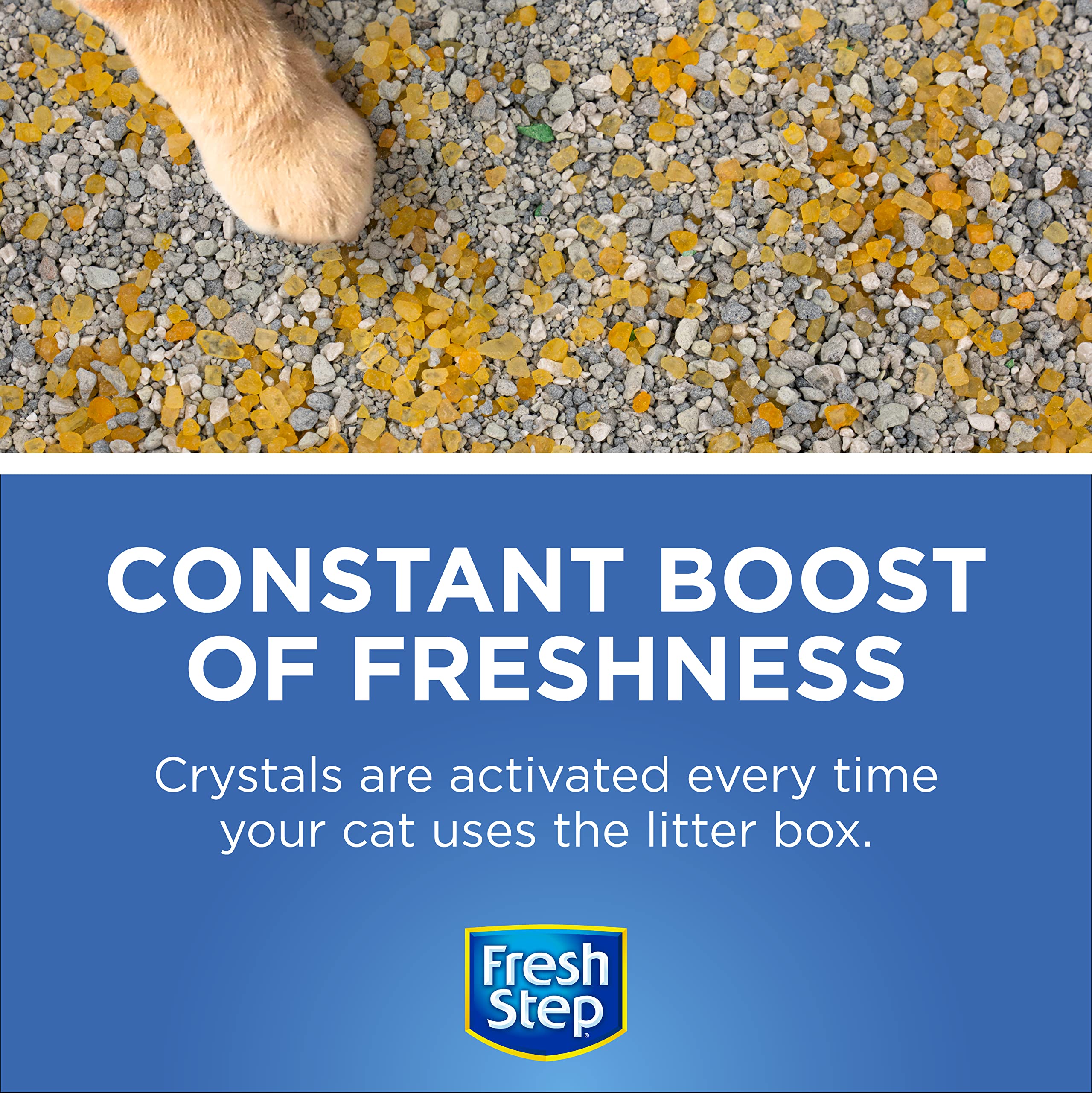 Fresh Step Cat Litter Crystals in Fresh Scent | Cat Litter Box Deodorizer | Combats Cat Odors and Neutralizes Smells to Keep You