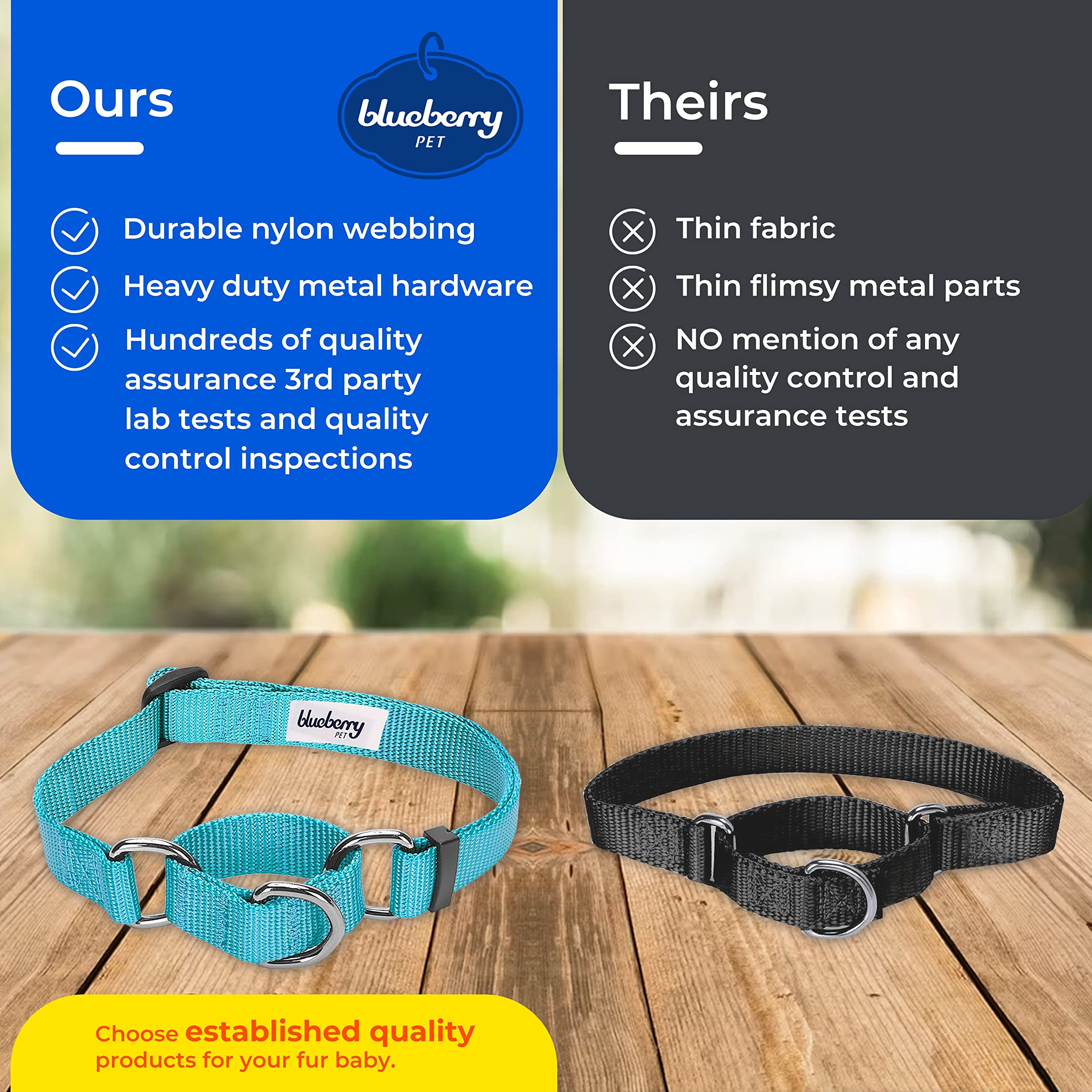 Blueberry Pet Essentials Martingale Safety Training Dog Collar, Very Berry, Small, Heavy Duty Nylon Adjustable Collars For Dogs