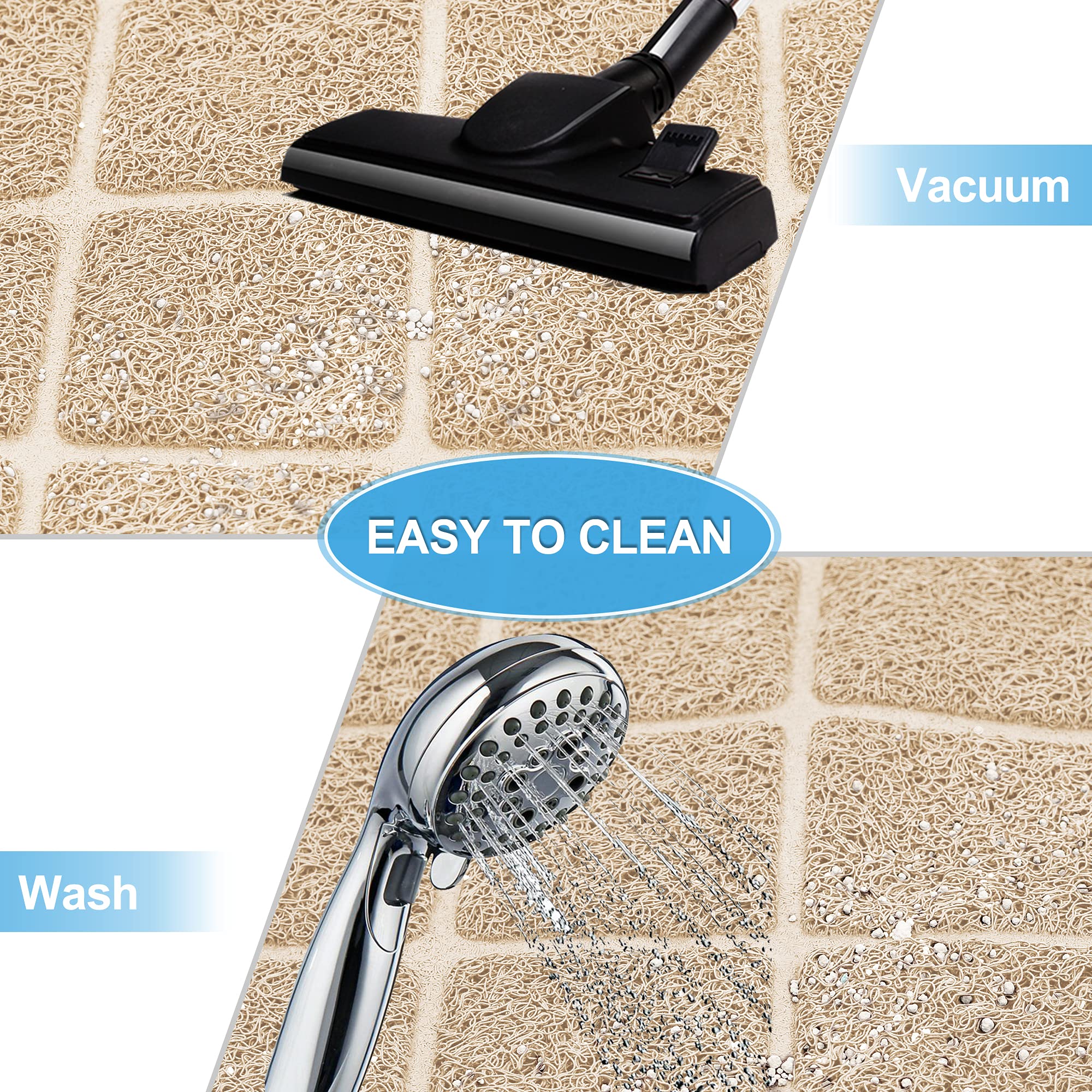 Niubya Premium Cat Litter Mat, Litter Box Mat With Non-Slip And Waterproof Backing, Litter Trapping Mat Soft On Kitty Paws And Easy To Clean, Cat Mat Traps Litter From Box