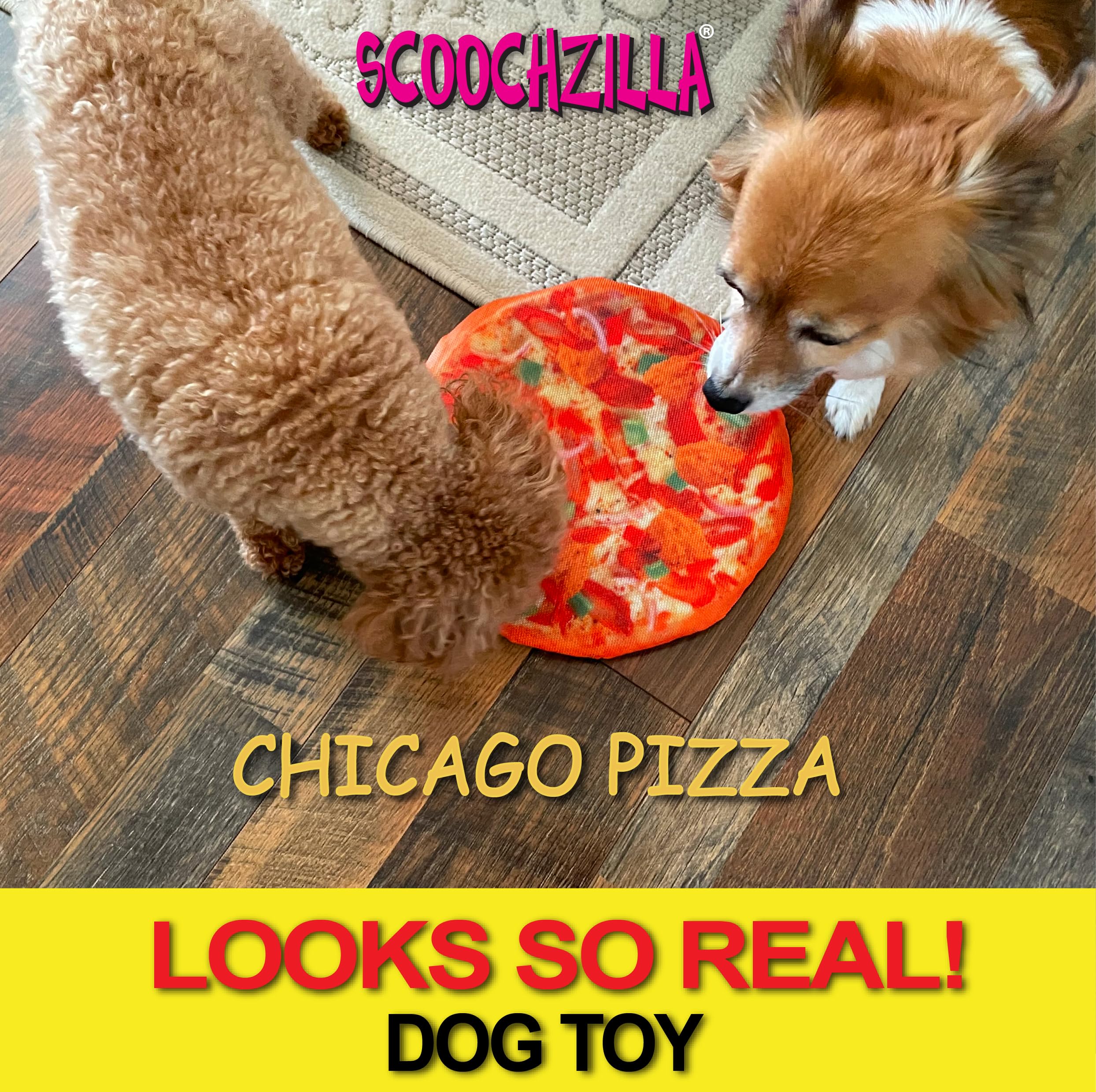 Scoochie Pet Plush Dog Toy with Squeaky Silly Sounds - Extra Soft, Unique Funny Designs for Aggressive Chewers - Interactive Pet Entertainment