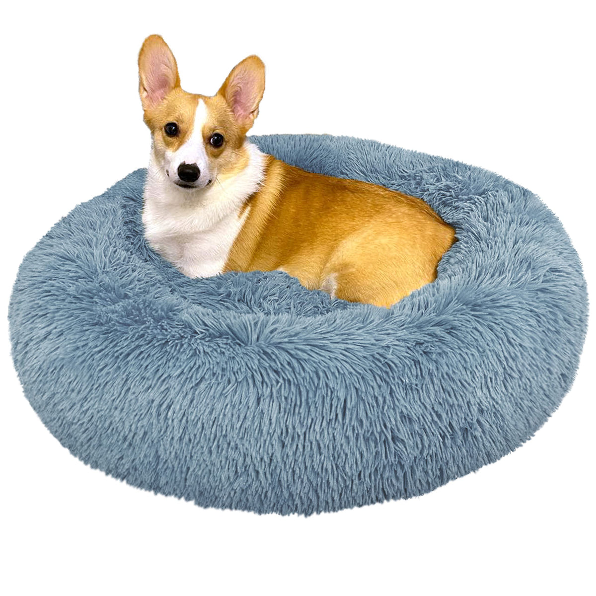 Petami Calming Dog Bed For Medium Dogs, Round Donut Washable Pet Bed For Cat Puppy, 30 Inches, Anti Anxiety Cat Bed Cuddler, Flu