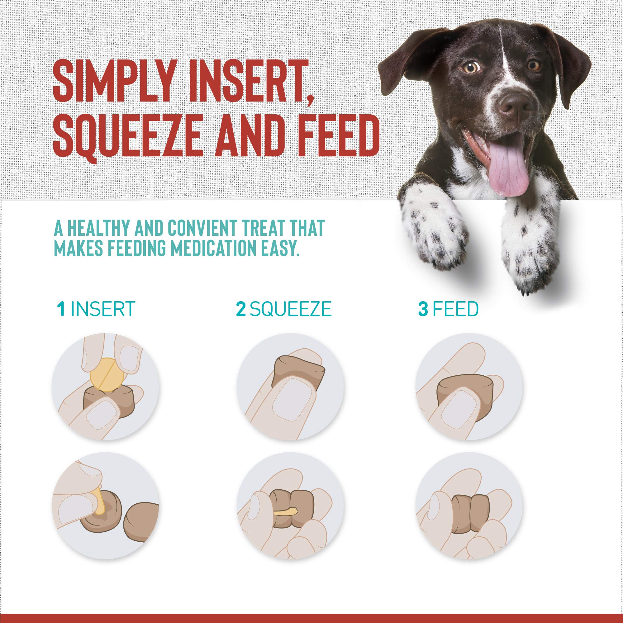 Presidio Pill Buddy Naturals - Beef Recipe Pill Hiding Treats for Dogs - Make A Perfect Pill Concealing Pocket Or Pouch for Any