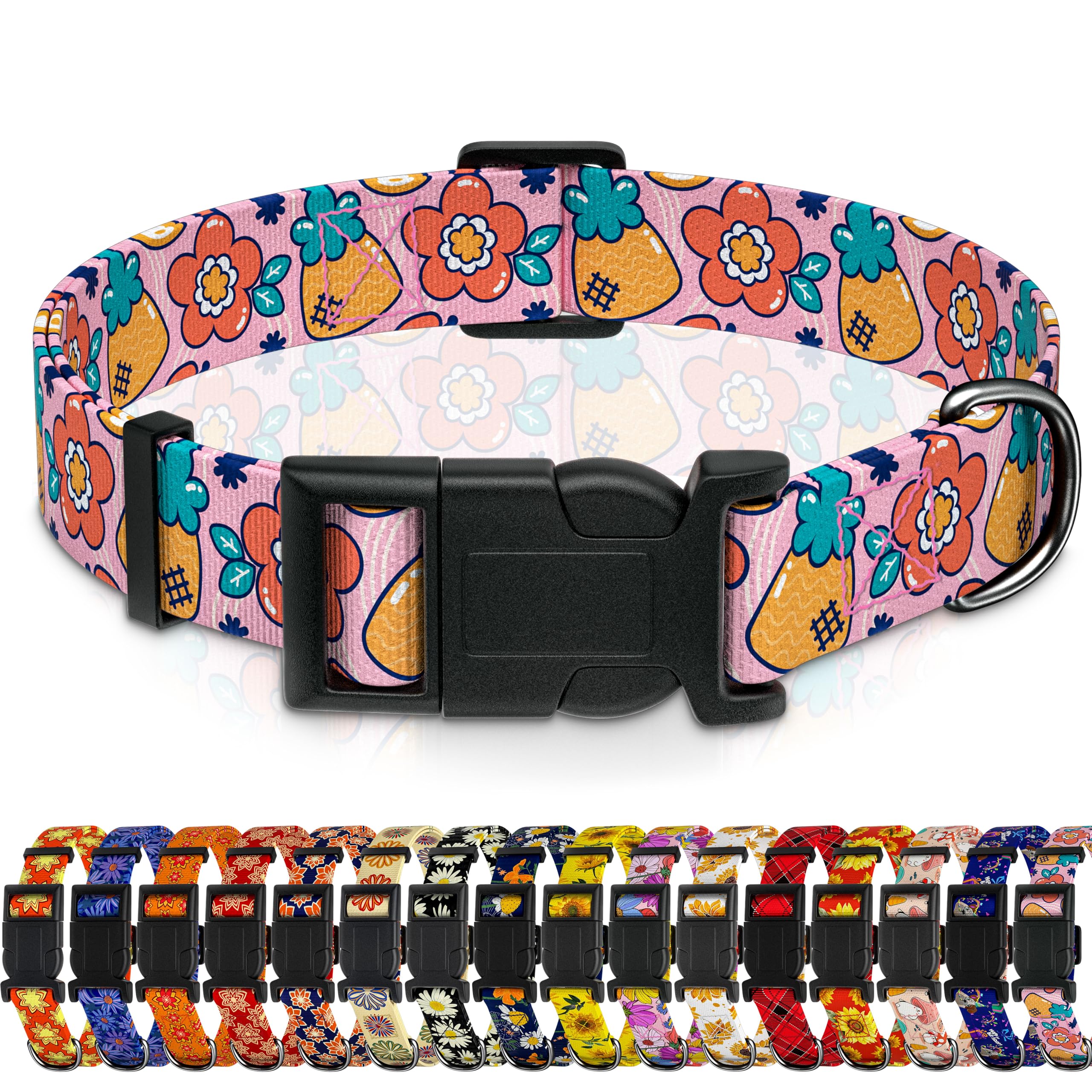 Seyezo Dog Collar, Cute Cartoon Fruit Boys Girls Puppy Collar For Small Medium Large Dogs, Adjustable Soft Pet Collar With Safet