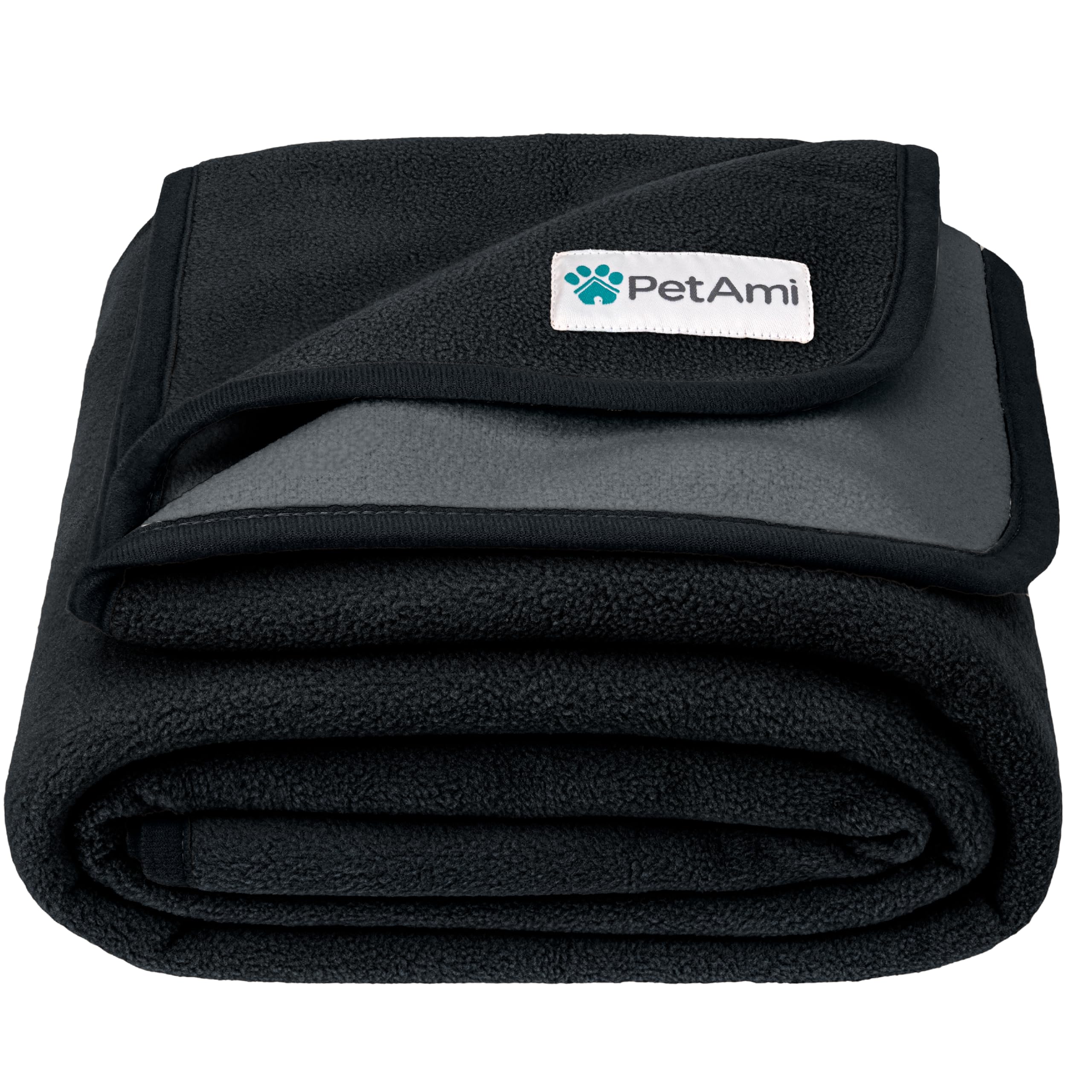 Petami Waterproof Dog Blanket For Extra Large Pets Dogs Cats, Large Pet Couch Cover Protector For Furniture, Reversible Washable Soft Fleece Cat Blanket For Bed Couch Sofa, 60X80 (Black/Gray)