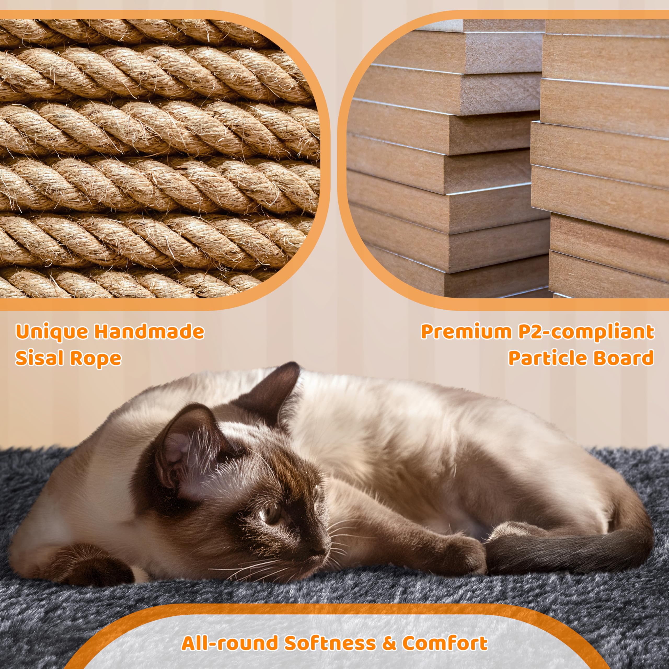 Yaheetech 42in Cat Tree Tower with Scratching Posts, Plush Condo, Ramp & Perch, Multi-Level Climber for Indoor Cats & Kittens, D