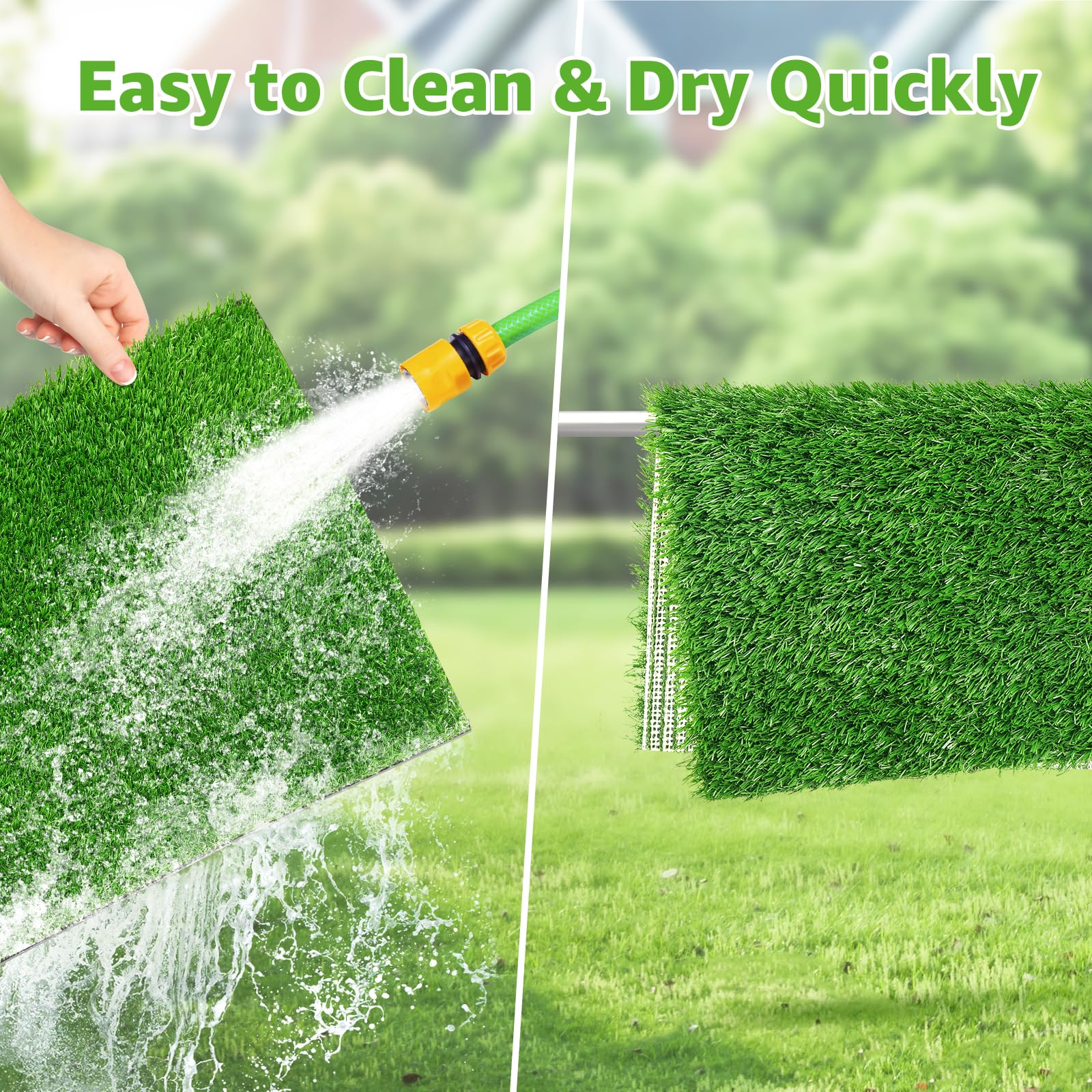 Artificial Dog Grass Pee Pad 30.5'X30.5' 2Pack, Washable Indoor Potty Training Replacement Turf For Puppy, Reusable Realistic Grass For Dogs