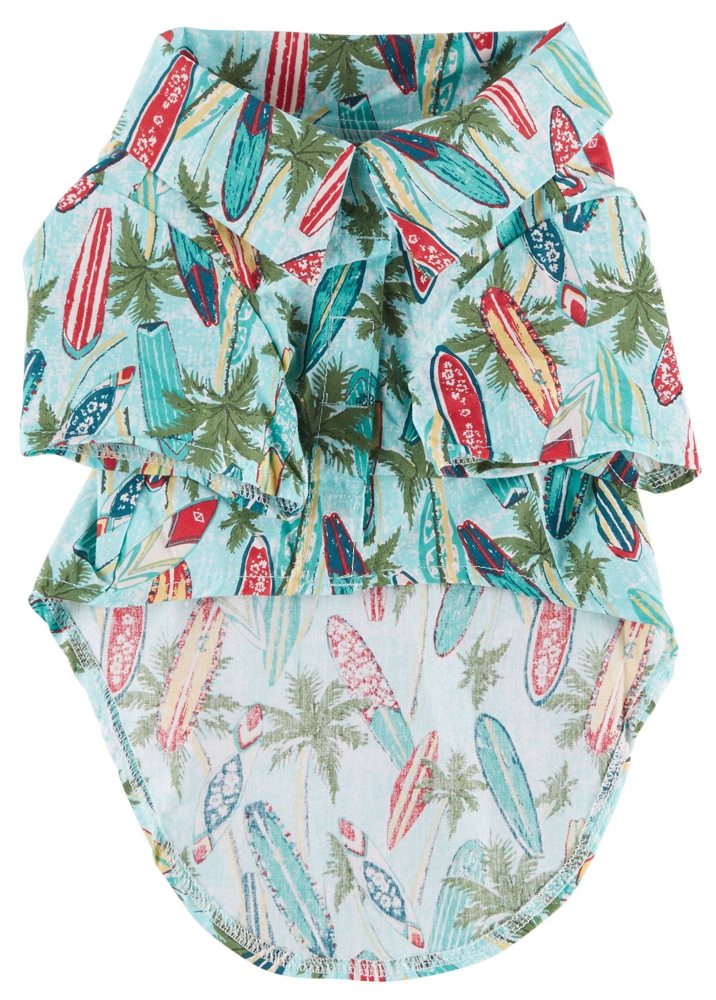 Doggie Design Hawaiian Camp Shirt (Surfboards And Palms, S)
