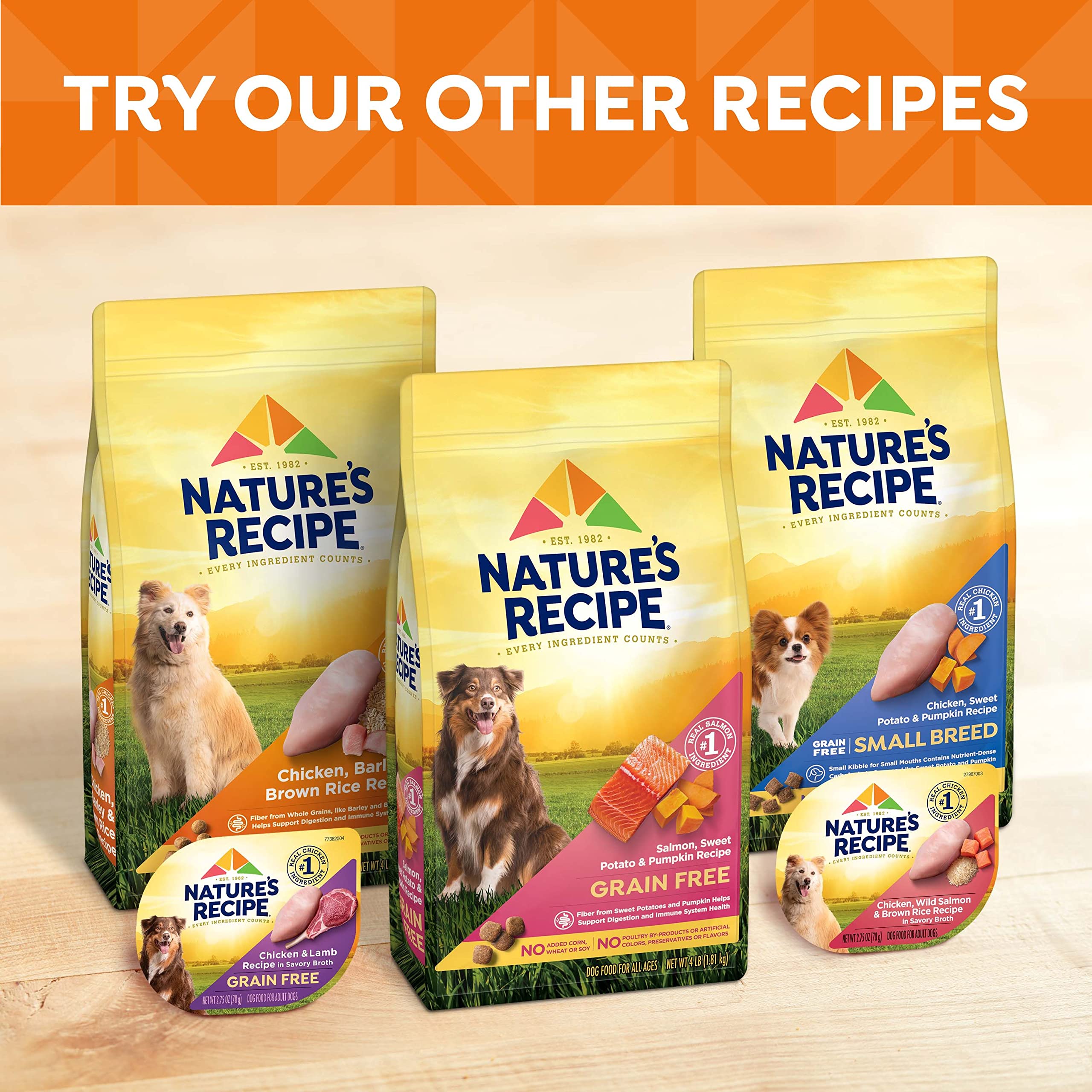 Nature's Recipe Grain Free Dry Dog Food, Chicken & Sweet Potato, 24 lb Bag
