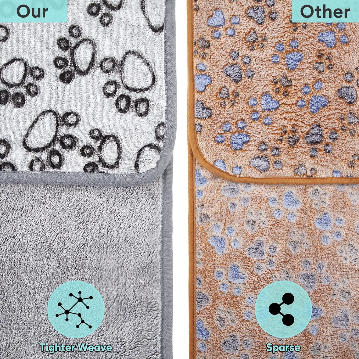 1 Pack 3 Premium Soft Dog Blankets For Small Dogs Gifts, Calming Puppy Blanket Throw For Cat Kitten Puppy Essentials, 24 * 16 Inches, Grey