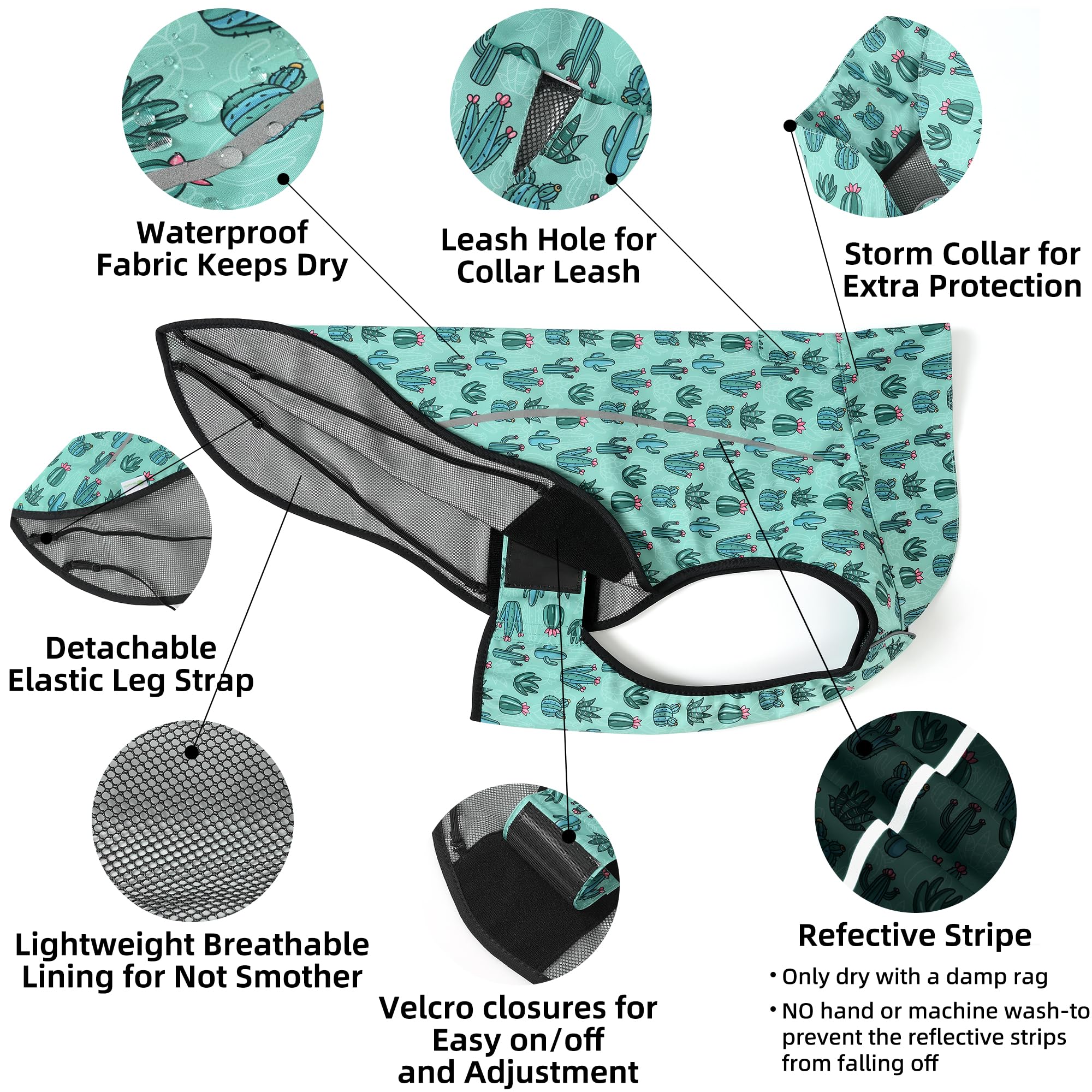 Mile High Life | Dog Raincoat | Adjustable Water Proof Pet Clothes | Lightweight Rain Jacket with Reflective Strip | Easy Step i