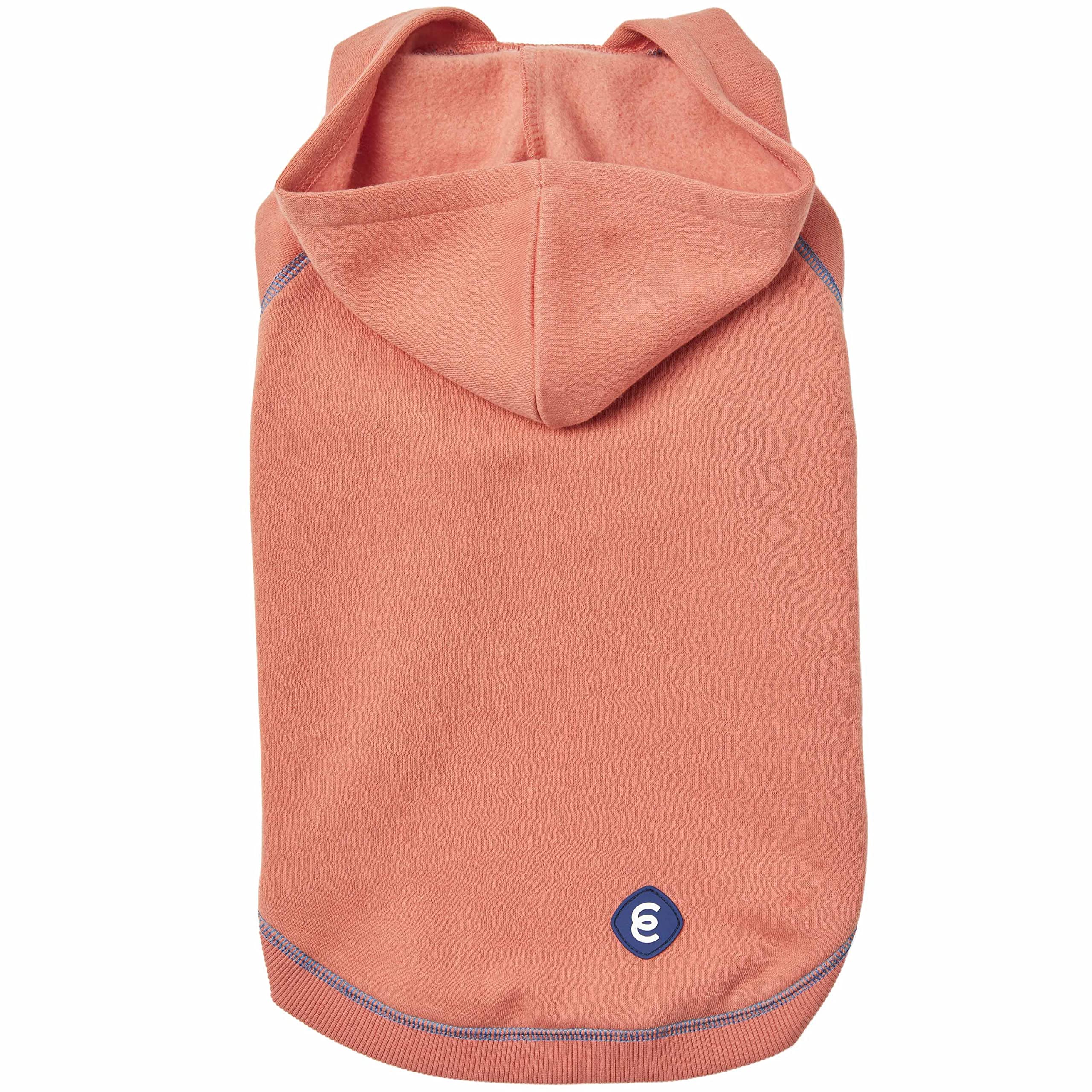 Blueberry Pet Essentials 2022/2023 New Soft & Comfy Better Basic Cotton Blend Dog Hoodie Sweatshirt In Coral, Back Length 24', Pack Of 1 Jacket For Dogs