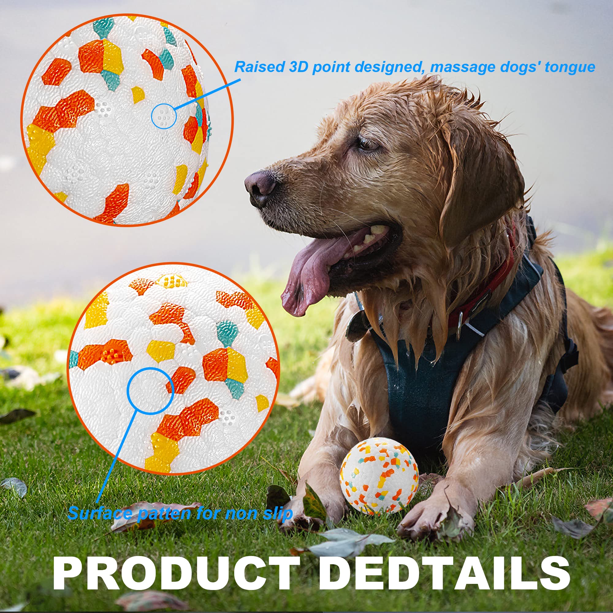 Jerock Dog Balls, Indestructible Dog Toy Ball For Aggressive Chewers, Durable High Elasticity Interactive Ball For Training Dog