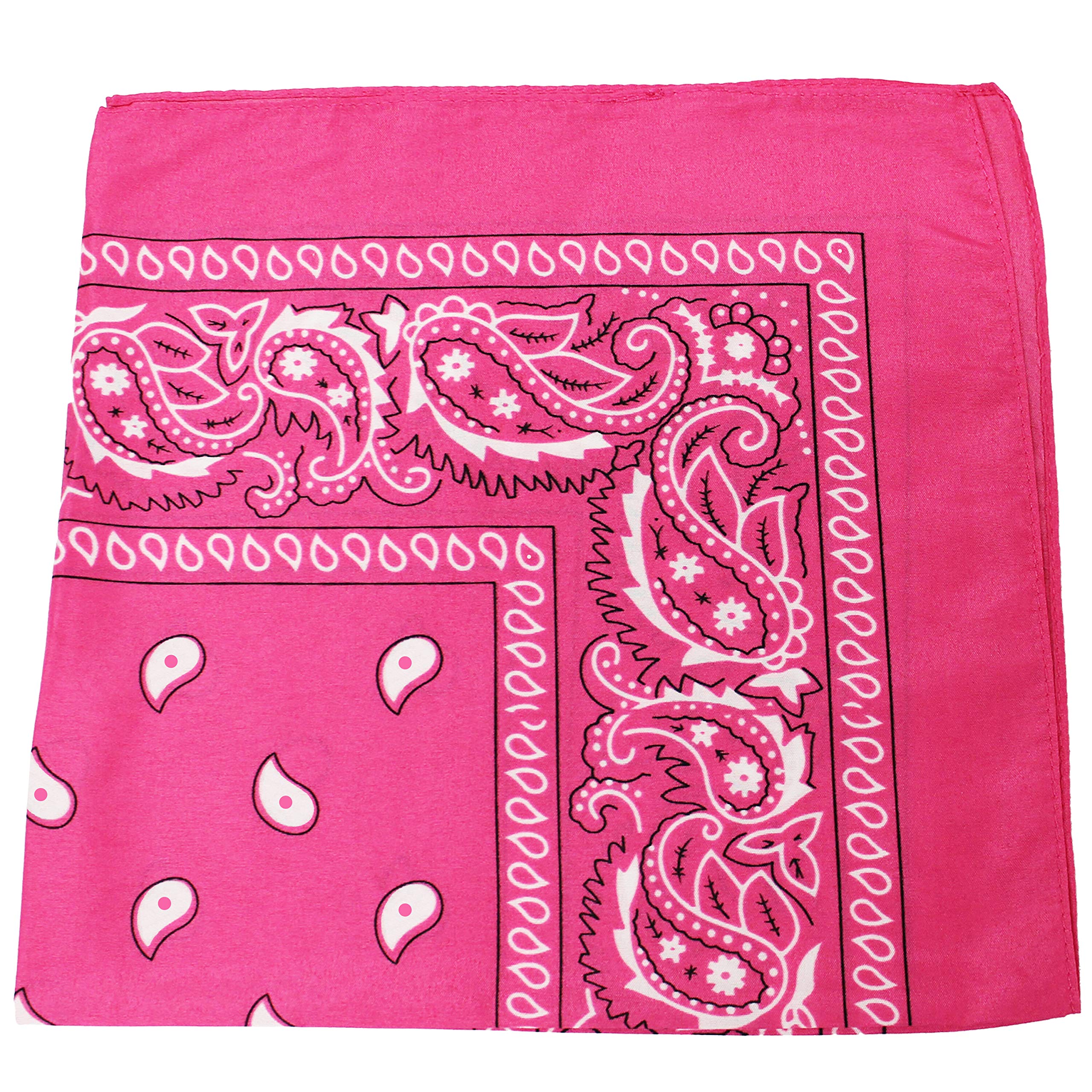 3 Pack Mechaly Dog Bandana Neck Scarf Paisley Cotton Bandanas - Any Pets (Hot Pink)