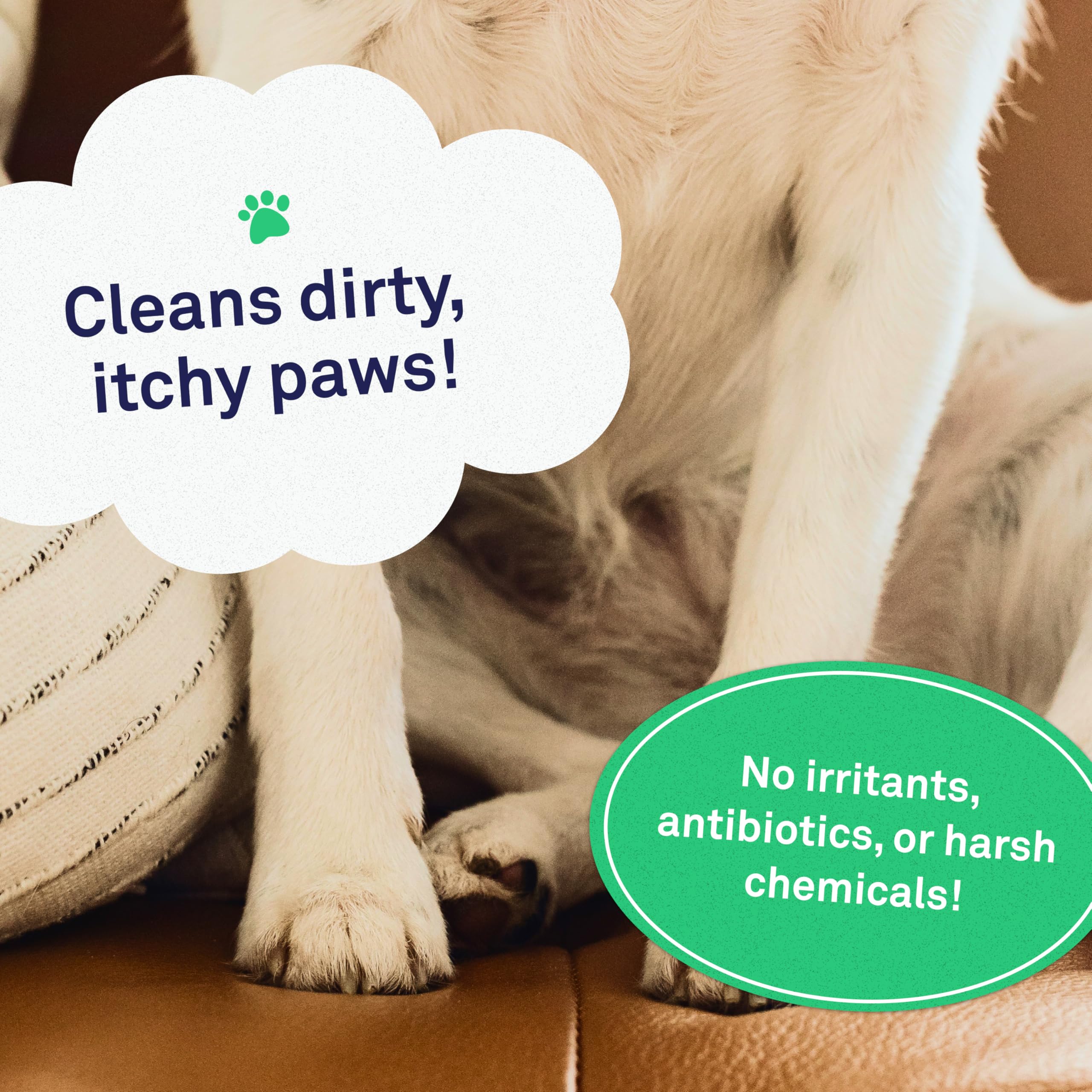 Petpost | Paw Wipes For Dogs - Nourishing, Revitalizing Dog Paw Cleaner With Coconut Oil, Jojoba Oil, And Aloe - Ultra Soft Cotton Pads - Cherry Blossom Scent 70 Ct.