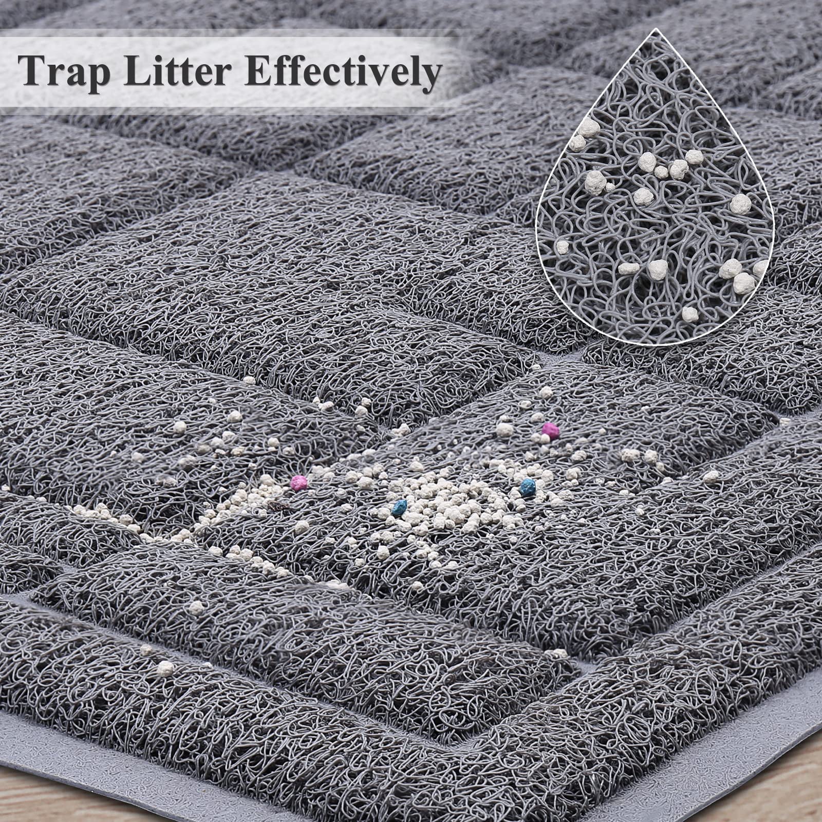 VIVAGLORY Cat Litter Mat for Catching Litter, Cats Litter Rug Catcher, Waterproof Pet Feeding Food Mats for Kitty Dog Small Anim