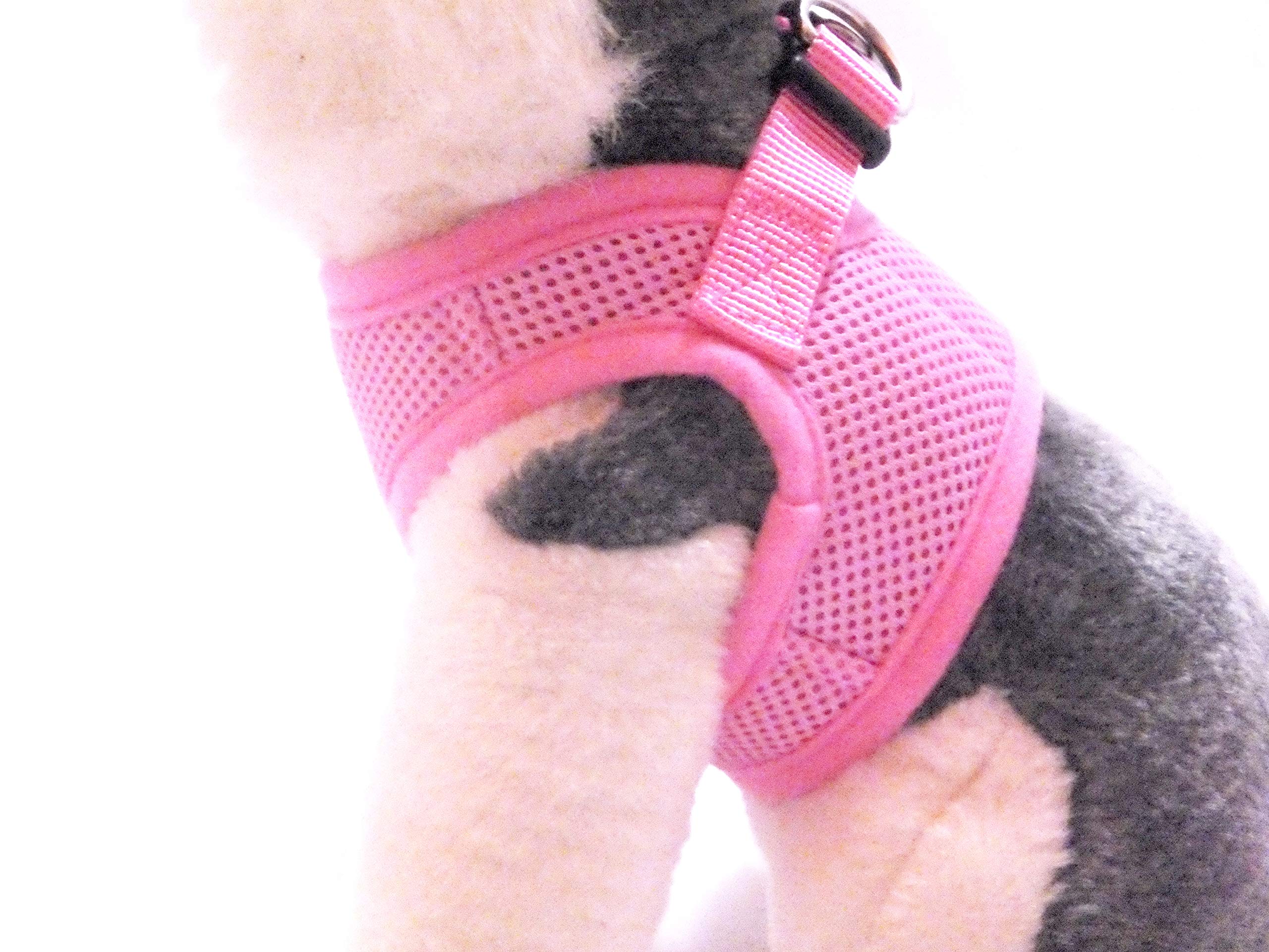 Snazzi Pet Teacup Dog Harness - Smallest Xs Dog Harness For Tiny Xs Small Med Dogs Soft Step In Vest - No Pull Dog Harness Small Size Dog 2-25 Lbs Yorkie Puppy Mini Toy (Pink Xs, 9'-11.5' 2-4 Lbs.)