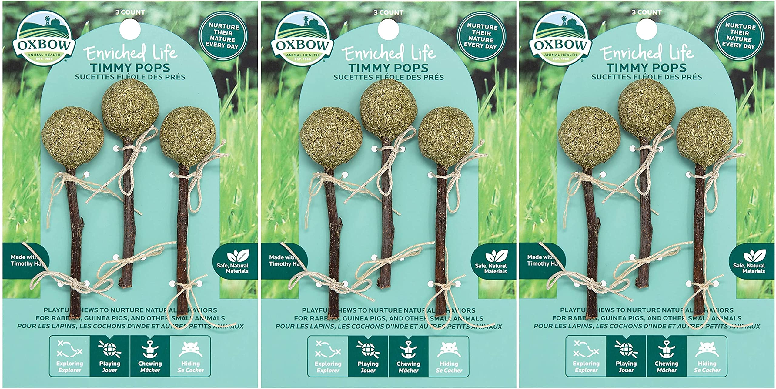 Oxbow 9 Pack Of Enriched Life Timmy Pops Small Pet Chew Toys