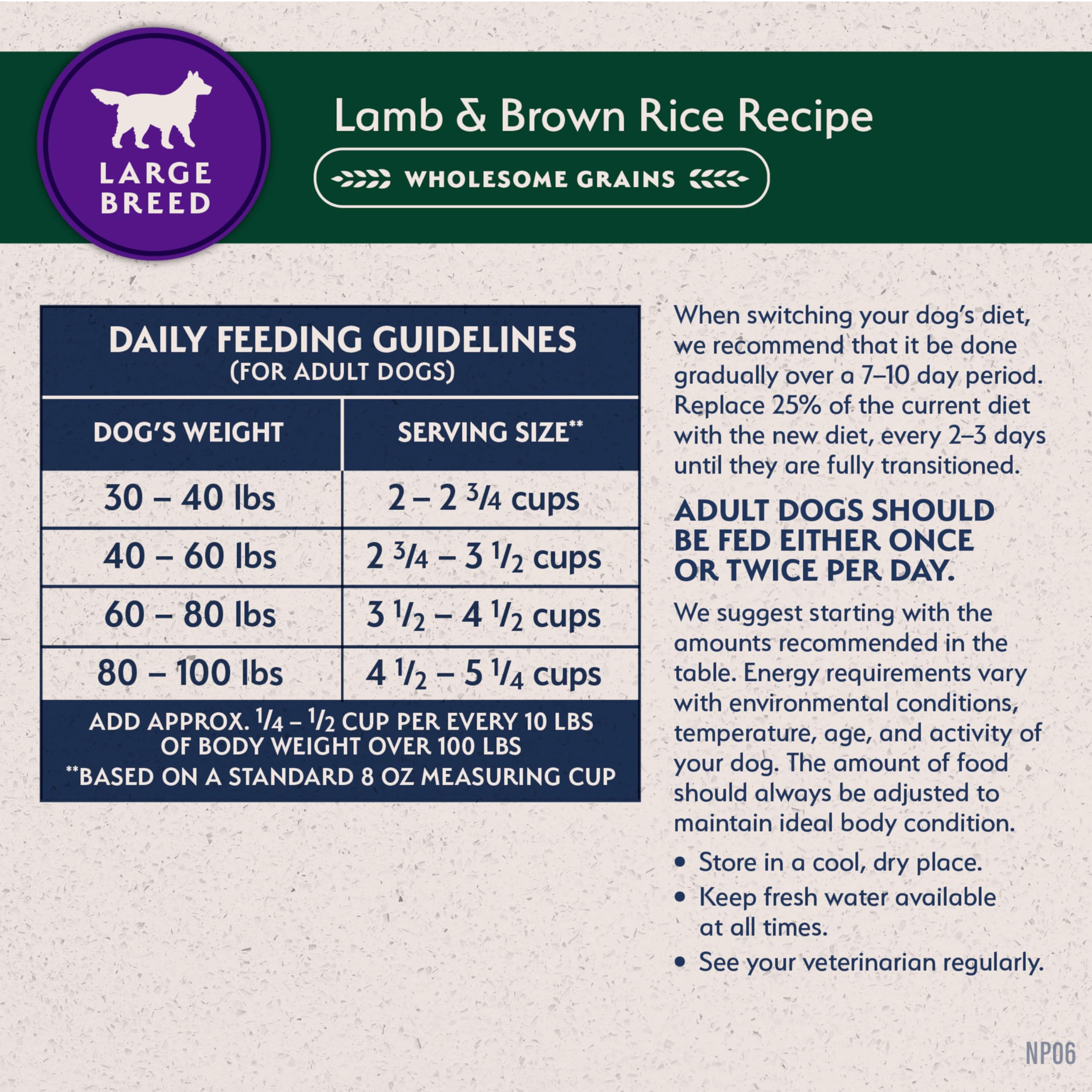 Natural Balance Limited Ingredient Large Breed Adult Dry Dog Food with Healthy Grains, Lamb & Brown Rice Recipe, 12 Pound (Pack