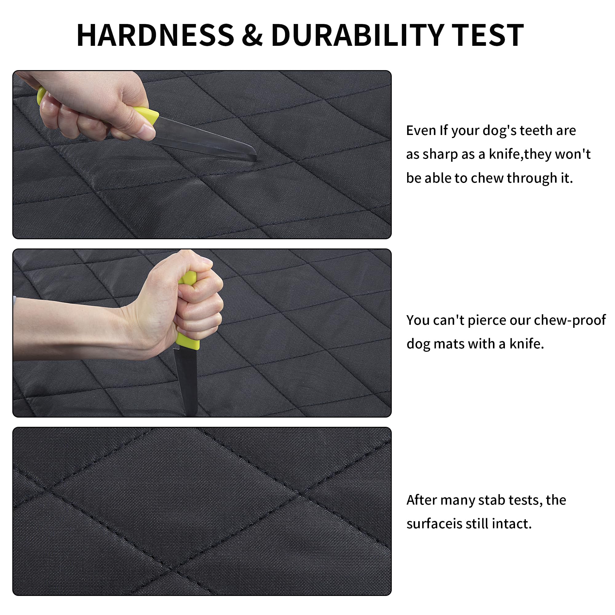 Mabozoo Durable Chew Proof Dog Bed, Tough Indestructible Dog Crate Mat For Aggressive Chewers, Washable Pet Bed For Medium Dog,Waterproof Dog Bed For Kennel,Black 22X35 In