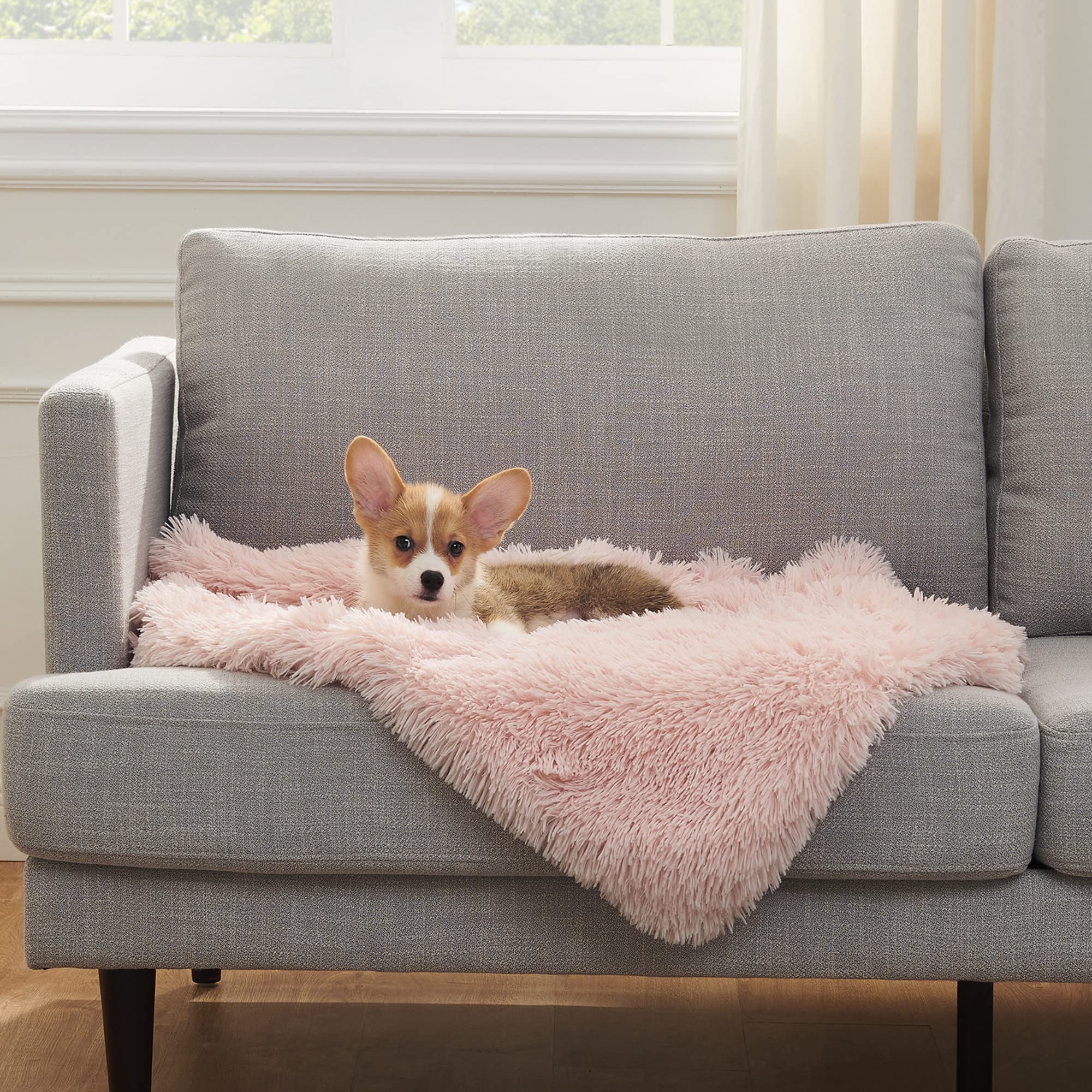 Best Friends By Sheri Calming Shag Fur Pet Throw Blanket, Cotton Candy Pink, 30'X40'