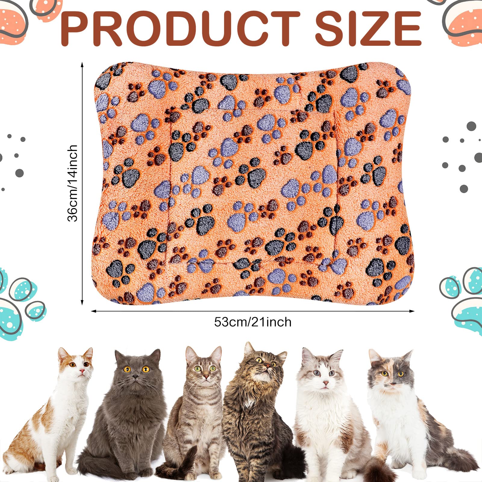 4 Pack Ultra Soft Dog Cat Bed Mat With Cute Prints Reversible Fleece Dog Crate Kennel Pad Cozy Washable Thickened Hamster Guinea Pig Bed Pet Bed Mat For Small Animals (Vivid Color,21 X 14 Inches)