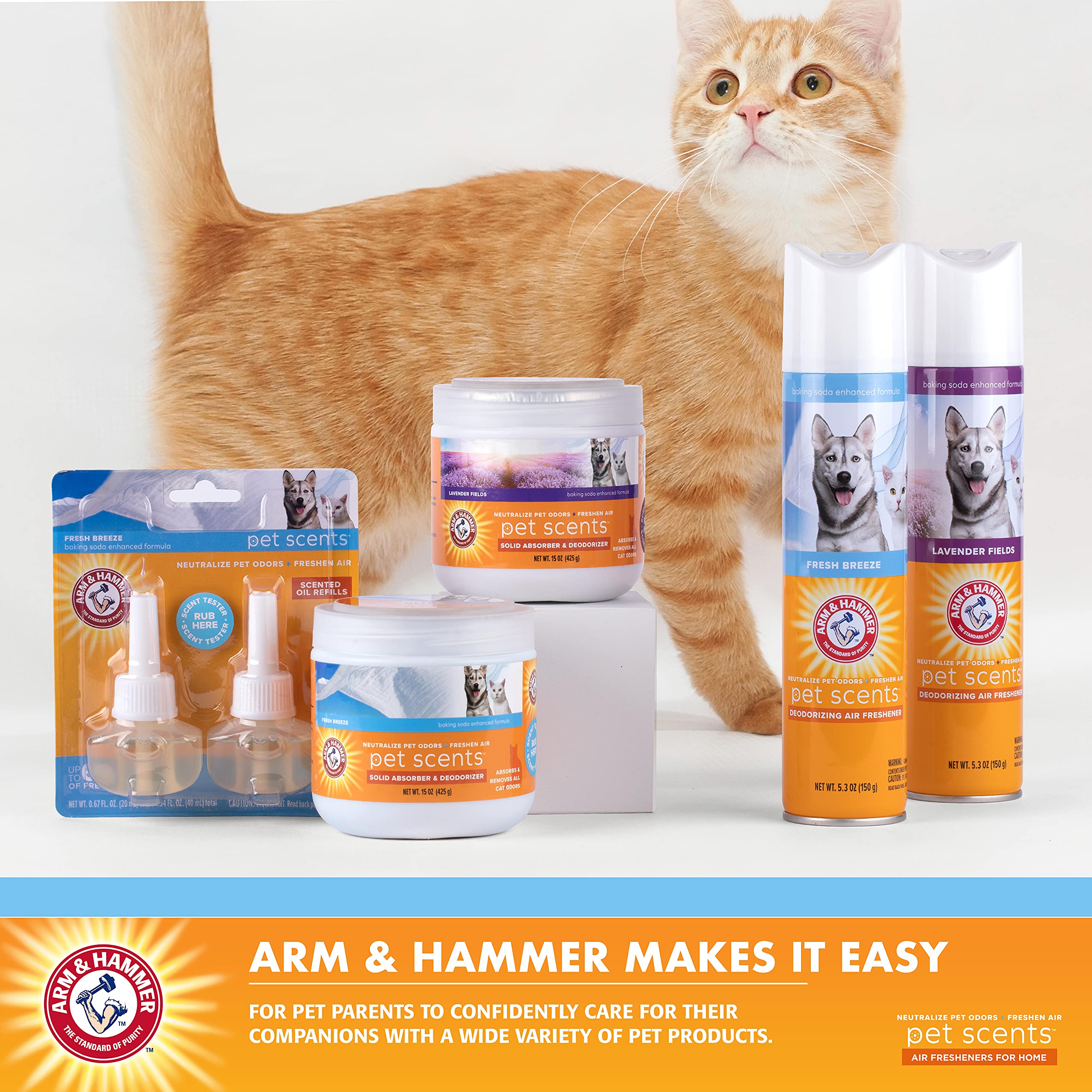Arm & Hammer For Pets Pet Scents Solid Gel Deodorizer In Fresh Breeze Scent | Room Deodorizer Solution For Homes With Pets, Odor Removing Gel, 15 Ounces
