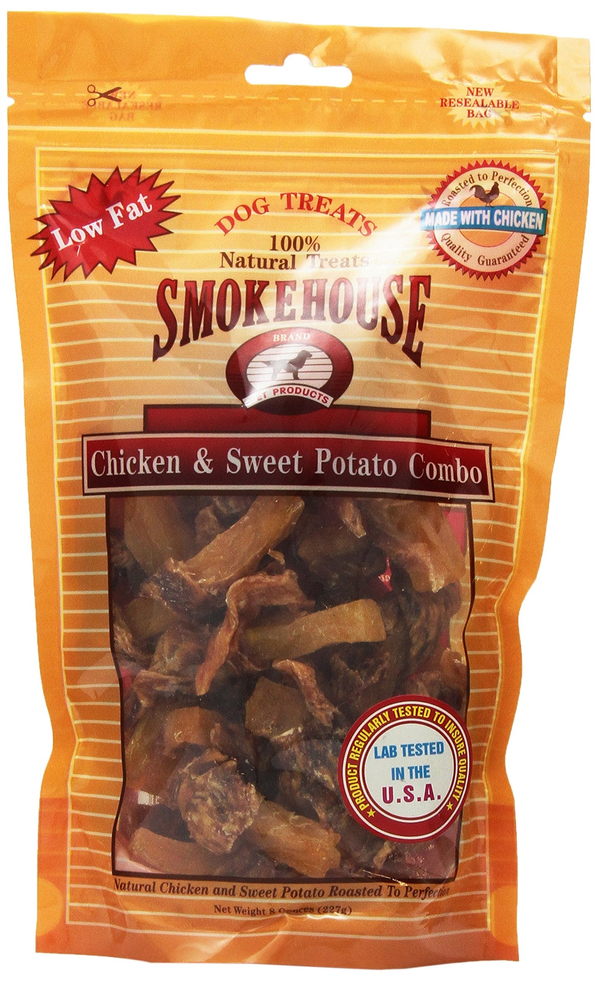 Smokehouse 100-Percent Natural Chicken And Sweet Potato Combo Dog Treats, 8-Ounce