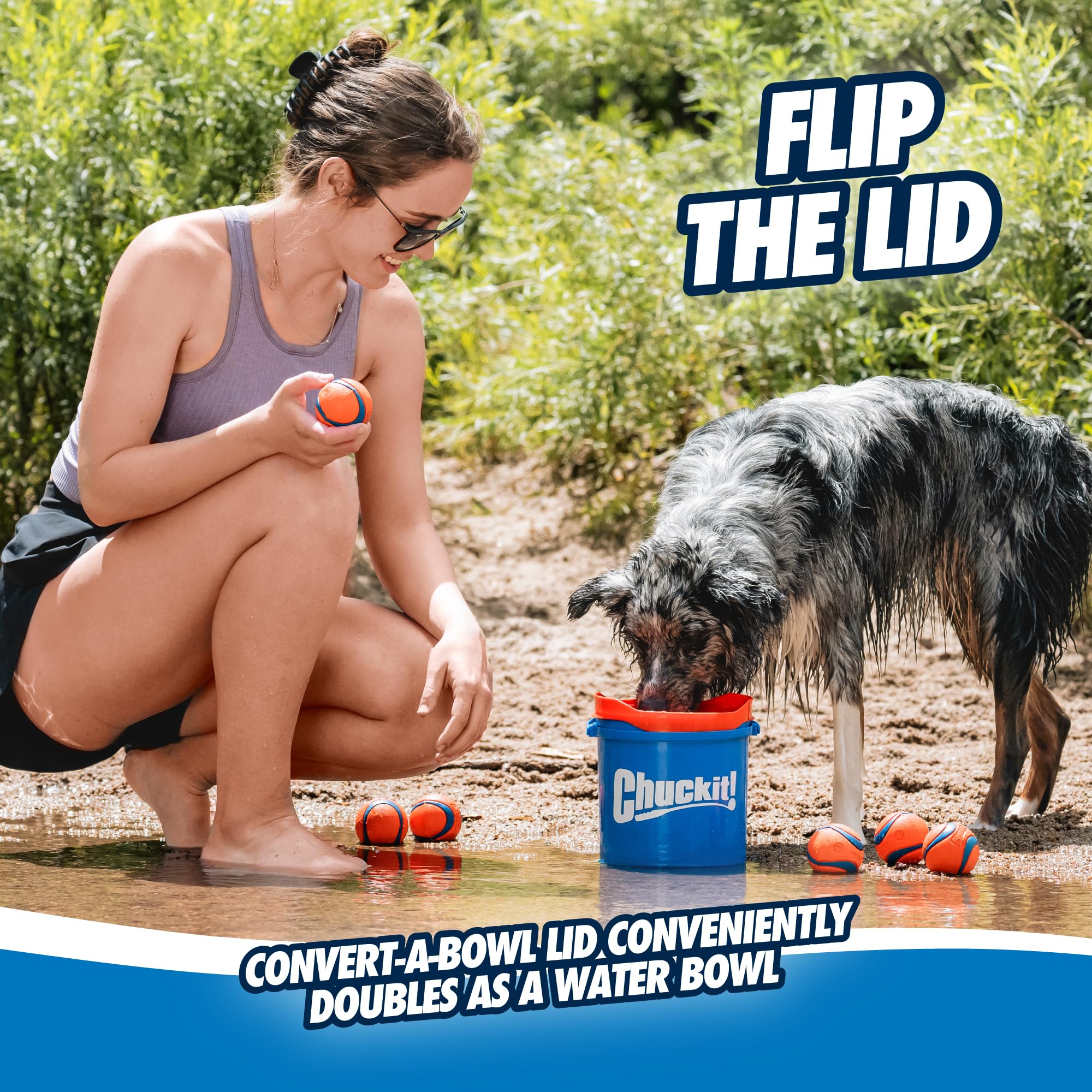 Chuckit! Ultra Ball Dog Toy Bundle - Medium 8-Pack, Durable Rubber Fetch Balls for Dogs 20-60 lbs, Interactive Bouncy Toys, Ultra Color