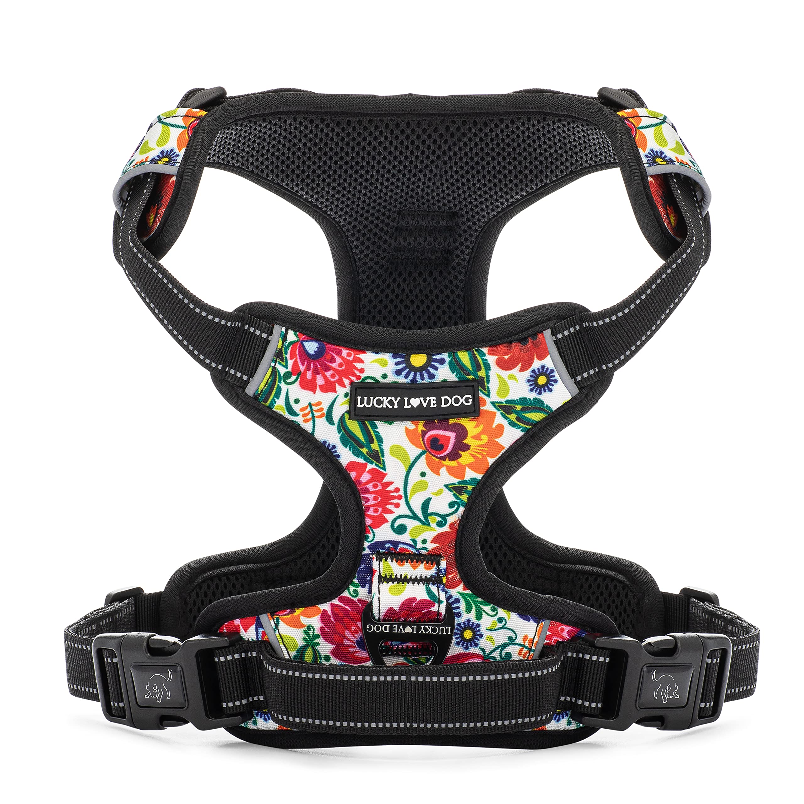 Lucky Love Dog No Pull Dog Harness, Adjustable and Easy to Walk, Cute Patterned Harness for Small Medium Large Male & Female Dog