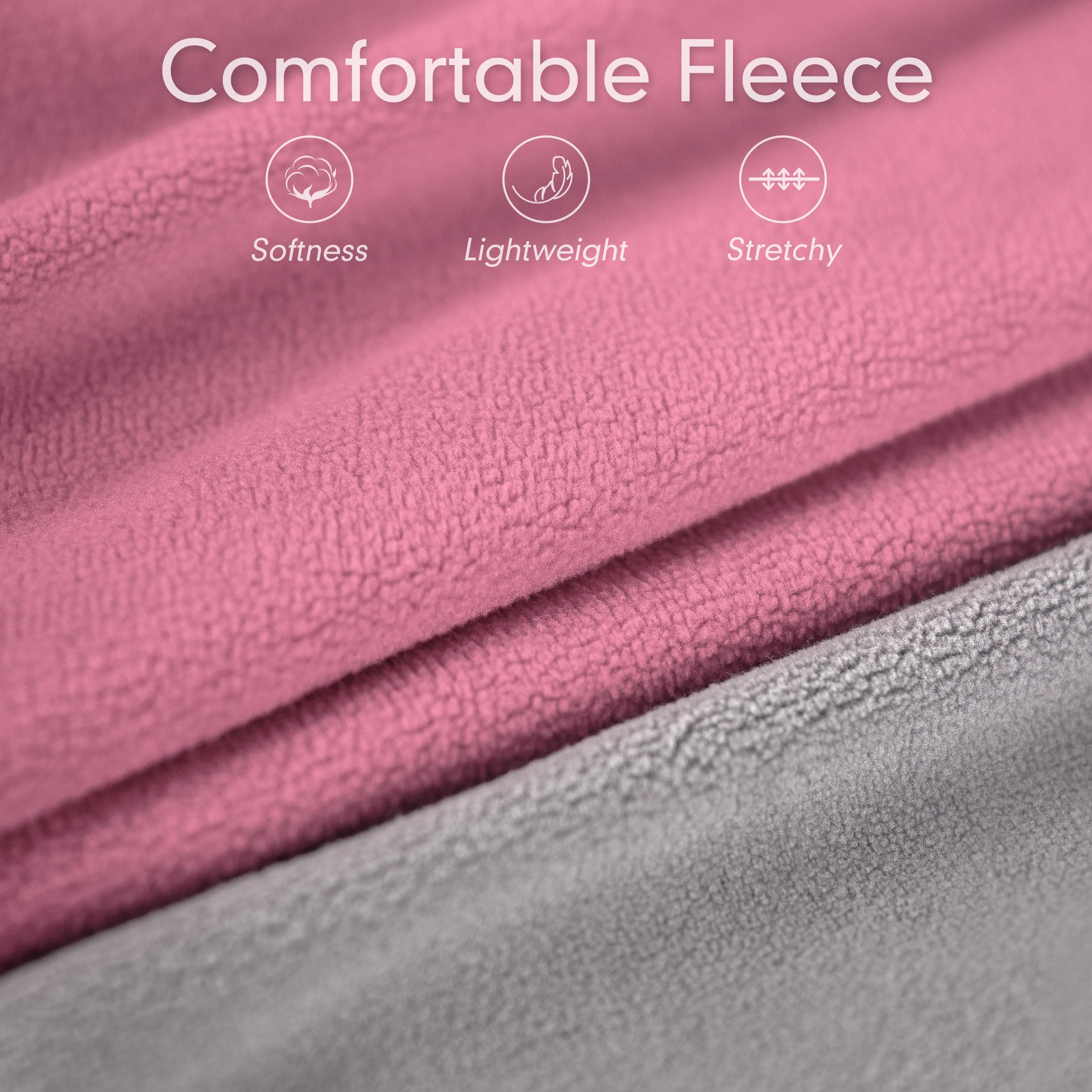 Cyeollo 2 Pack Fleece Dog Sweater With Reflective Stripe Pullover Sweatshirt Stretchy Lightweight Sweaters Dog Clothes Coats For Small Dogs Size M Pink & Grey