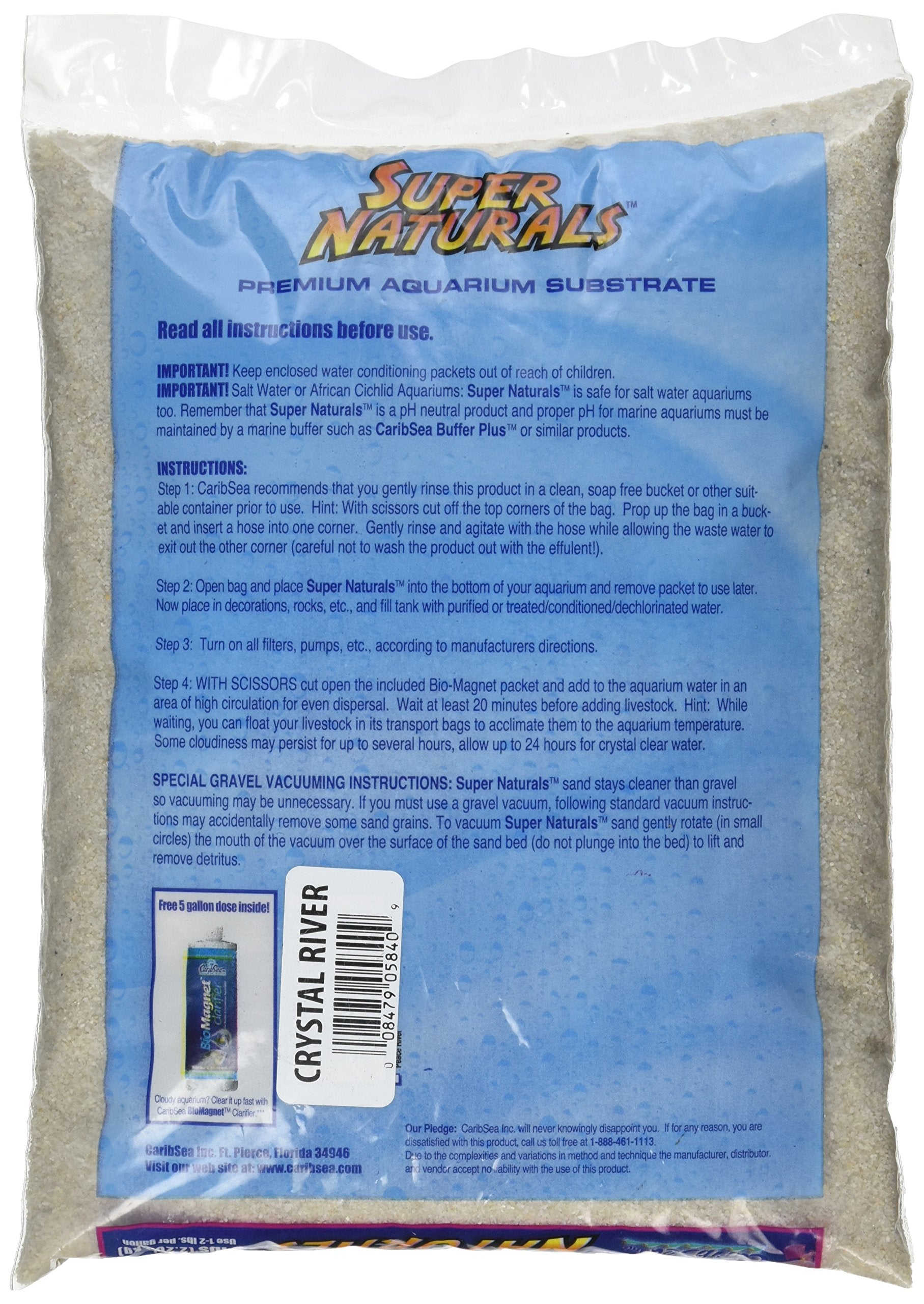 Carib Sea Acs05840 Super Naturals Crystal River Sand For Aquarium, 5-Pound