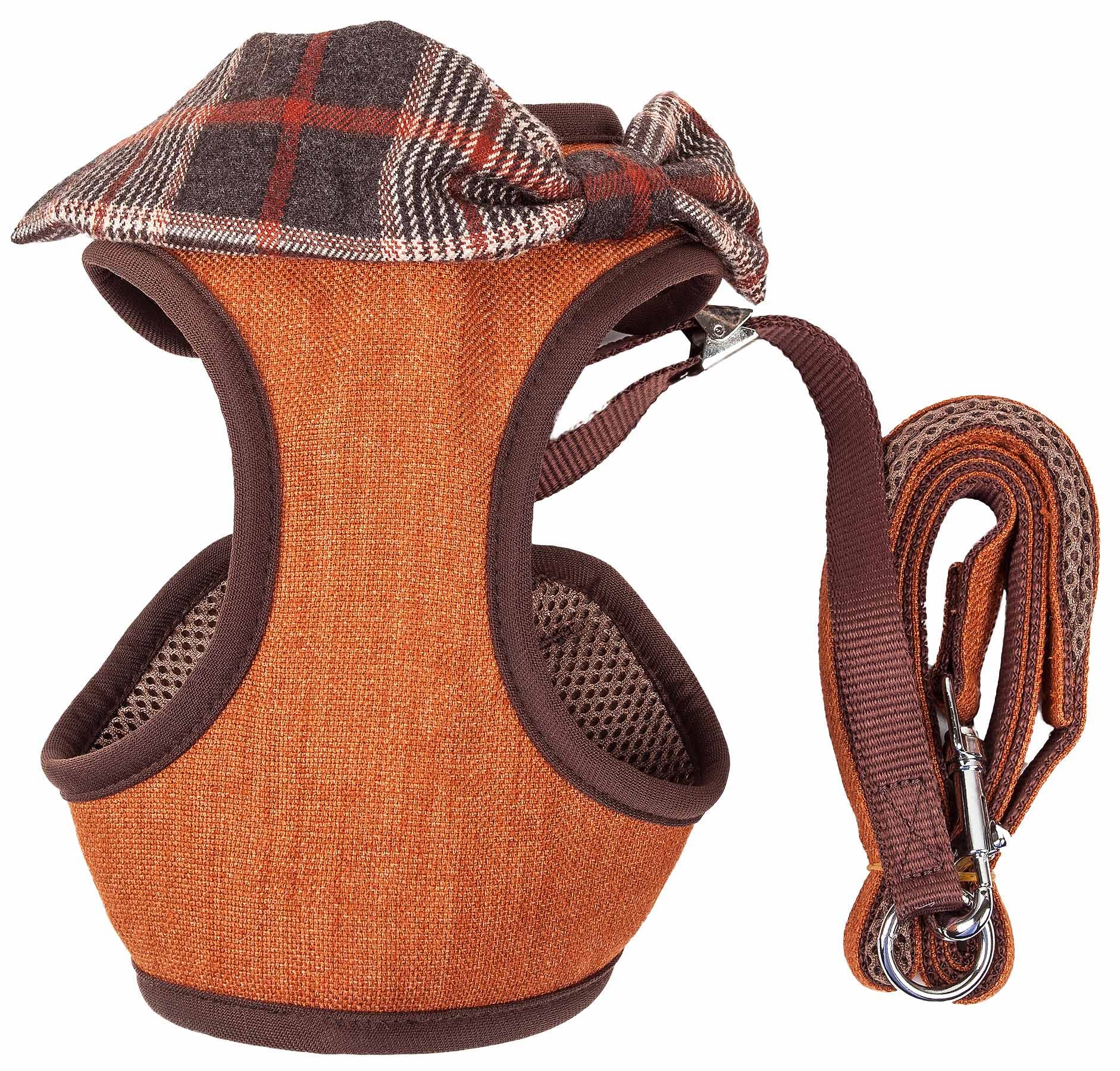 Pet Life ® Luxe Collection Pawsh 2-In-1 Dog Harness And Leash With Pet Bowtie - Pet Harness Dog Costume With Fashion Dog Collar And Reversible Mesh And Alloy Dog Leash Attachments