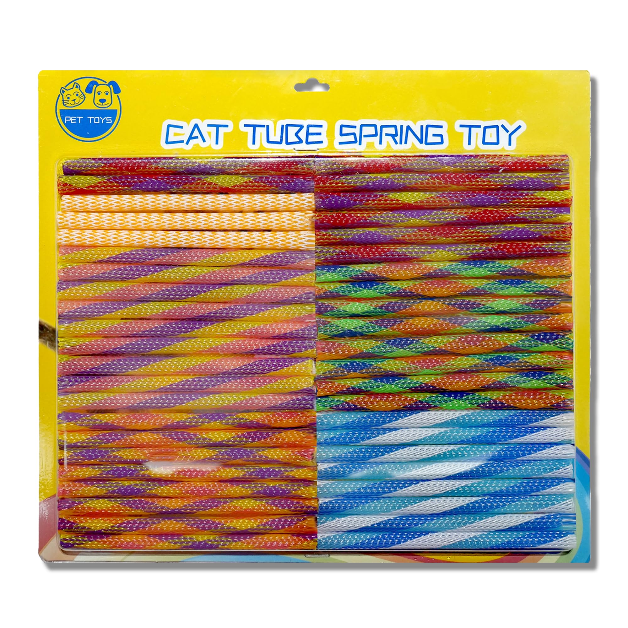 Leoezx Cat Spring Toy (44PCS) Indoor cat Interactive Plastic Coil Spring Multi-Color cat Interactive Game Training to Catch, bit