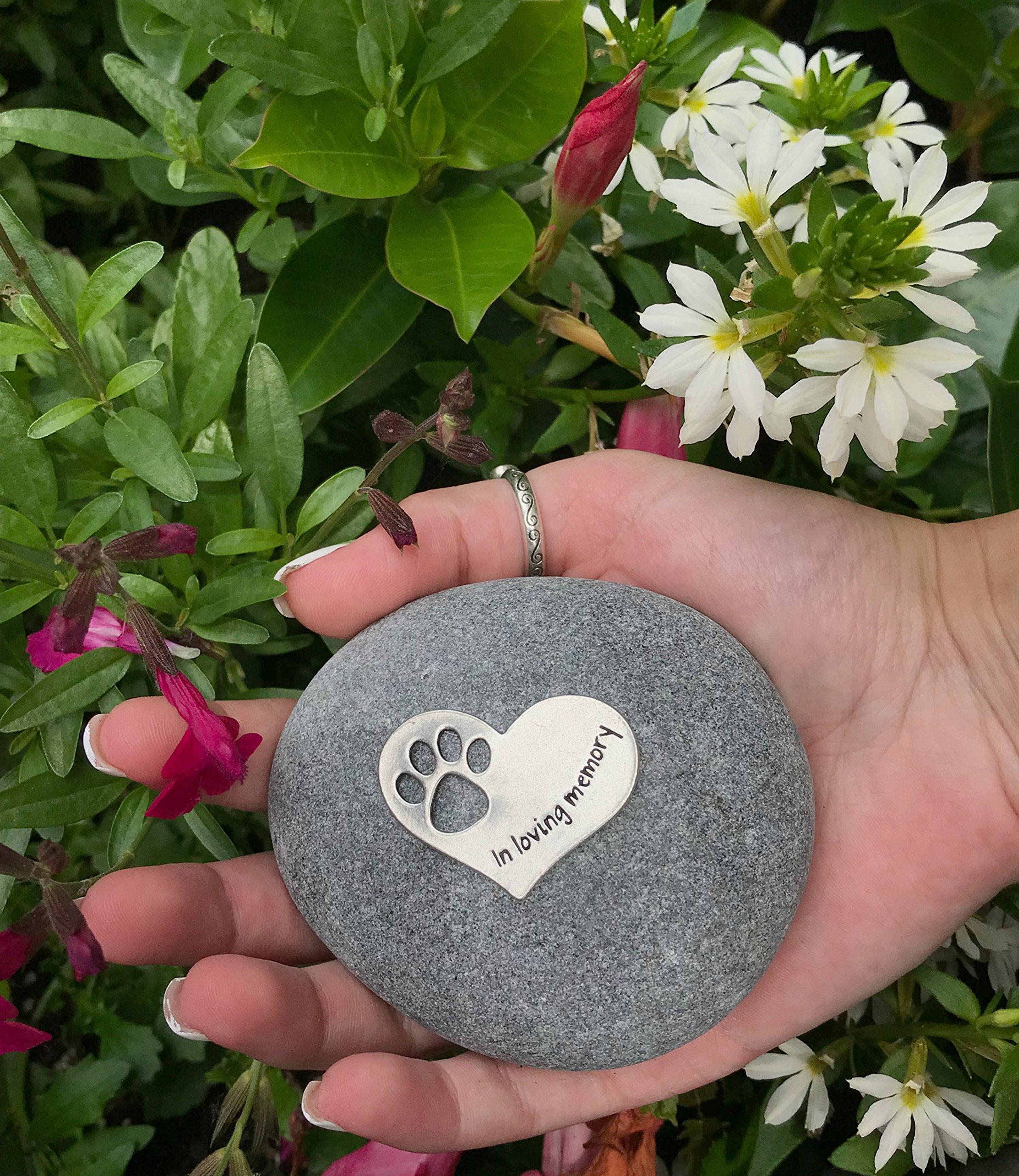 Quotable Cuffs Comforting Dog Memorial Gift - Sympathy Or Condolence Gift For Loss Of Pet - In Loving Memory Stone By Whitney Howard Designs