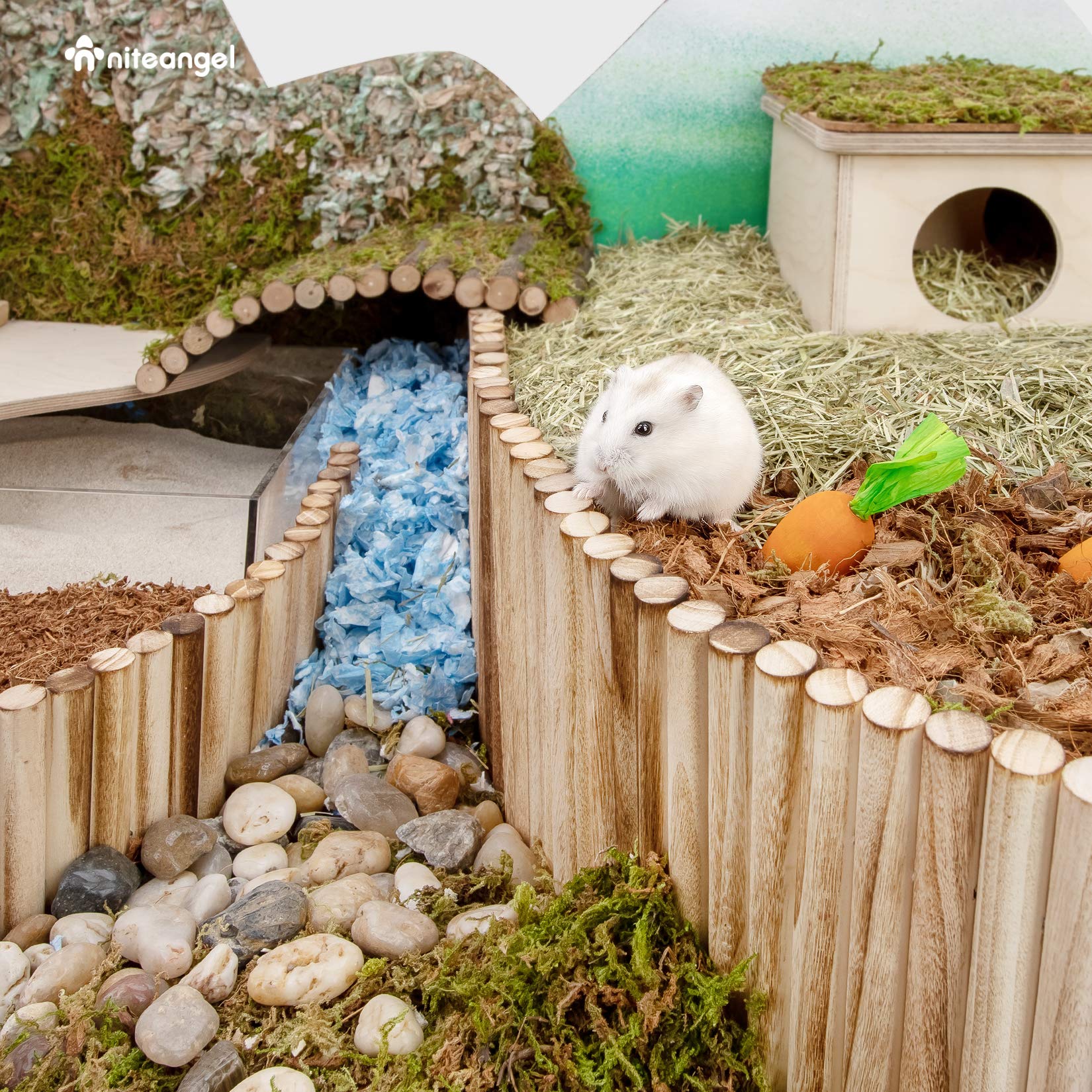 Niteangel Small Animal Climbing Toys - Suspension Bridge Ladder For Hamsters Gerbils Mice Rats Guinea Pigs Or Other Small Pets (23.6'' X 7.8'')