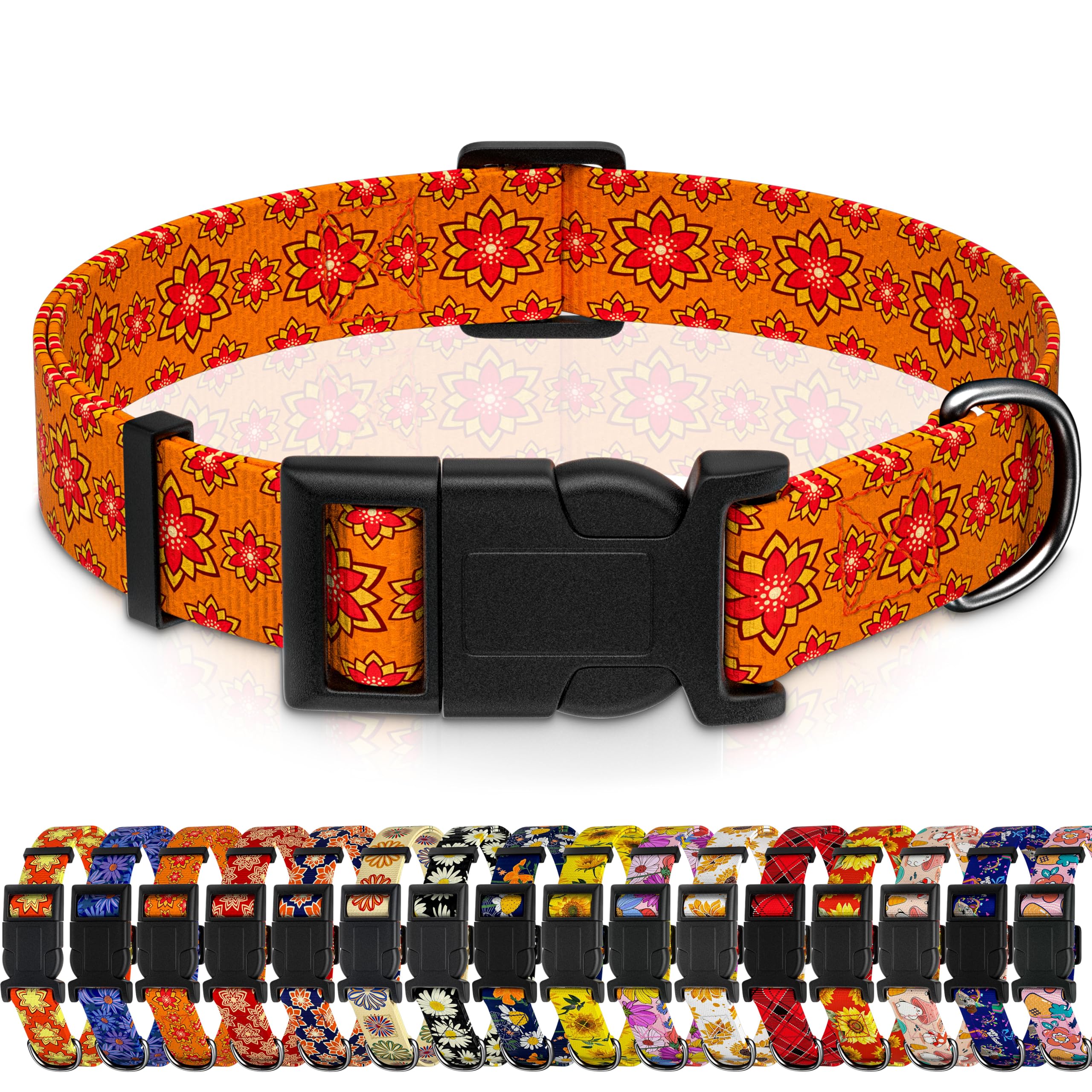 Seyezo Dog Collar, Classical Indian Spirit Boys Girls Puppy Collar For Small Medium Large Dogs, Adjustable Soft Indian Pet Colla