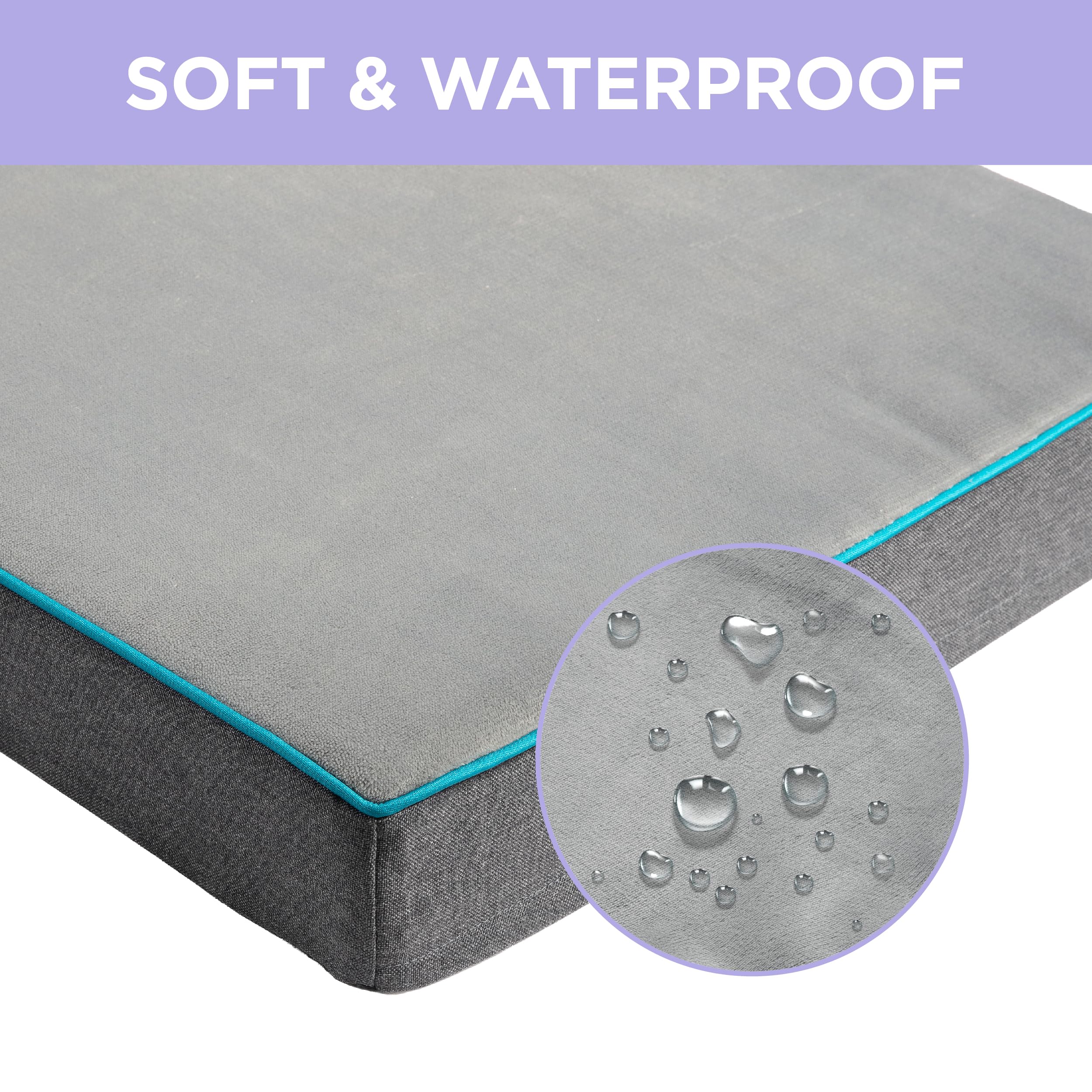 Lesure Dog Bed Cover Flannel Extra Large Washable Plush Fleece Replacement Cover For Orthopedic Pet Mat 41X29X3.5 Inches, Grey